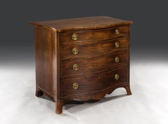 George III 18th Century Hepplewhite Period Mahogany Serpentine Inlaid Chest