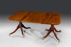 George III 18th Century Period Mahogany Twin Pedestal Dining Table