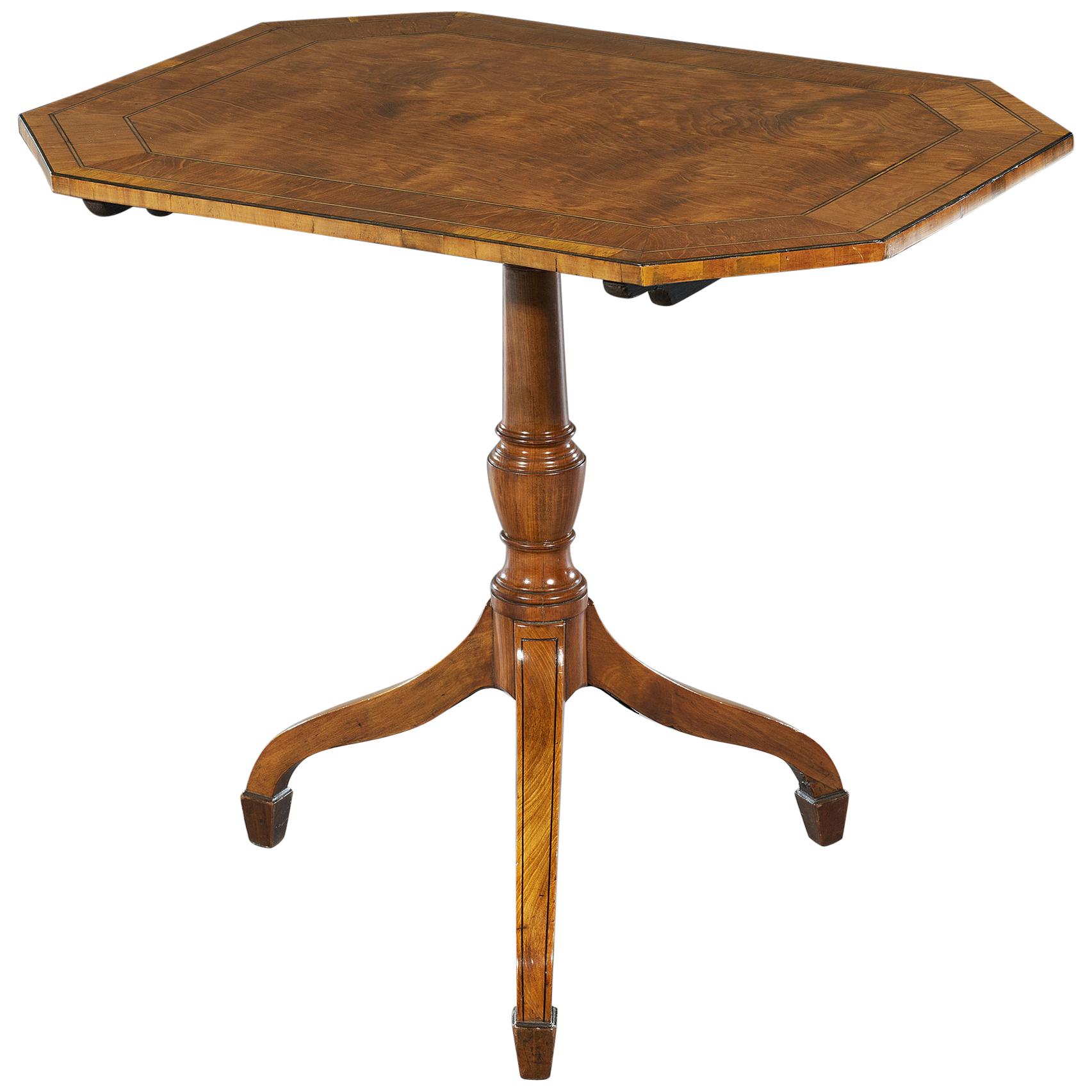 George III 18th Century Period Satinwood Octagonal Occasional Tilt-Top Table For Sale