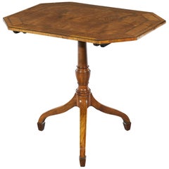 George III 18th Century Period Satinwood Octagonal Occasional Tilt-Top Table