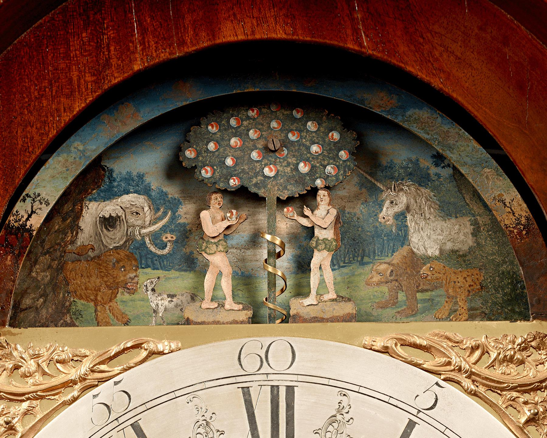 English George III Adam and Eve Automaton Longcase Clock For Sale