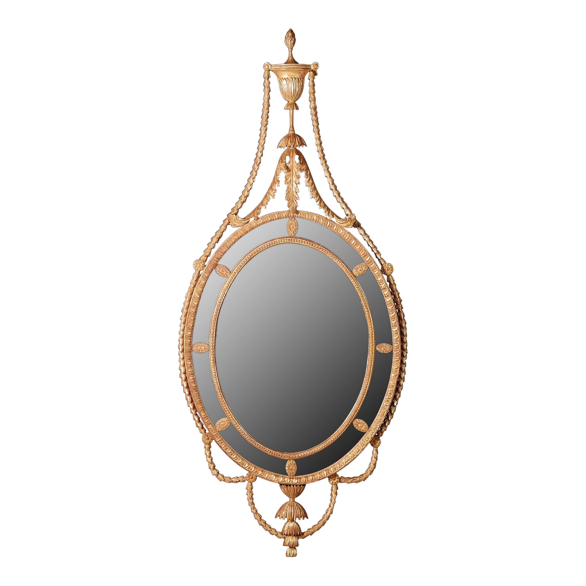 George III Adam Oval Rand Glas im Angebot