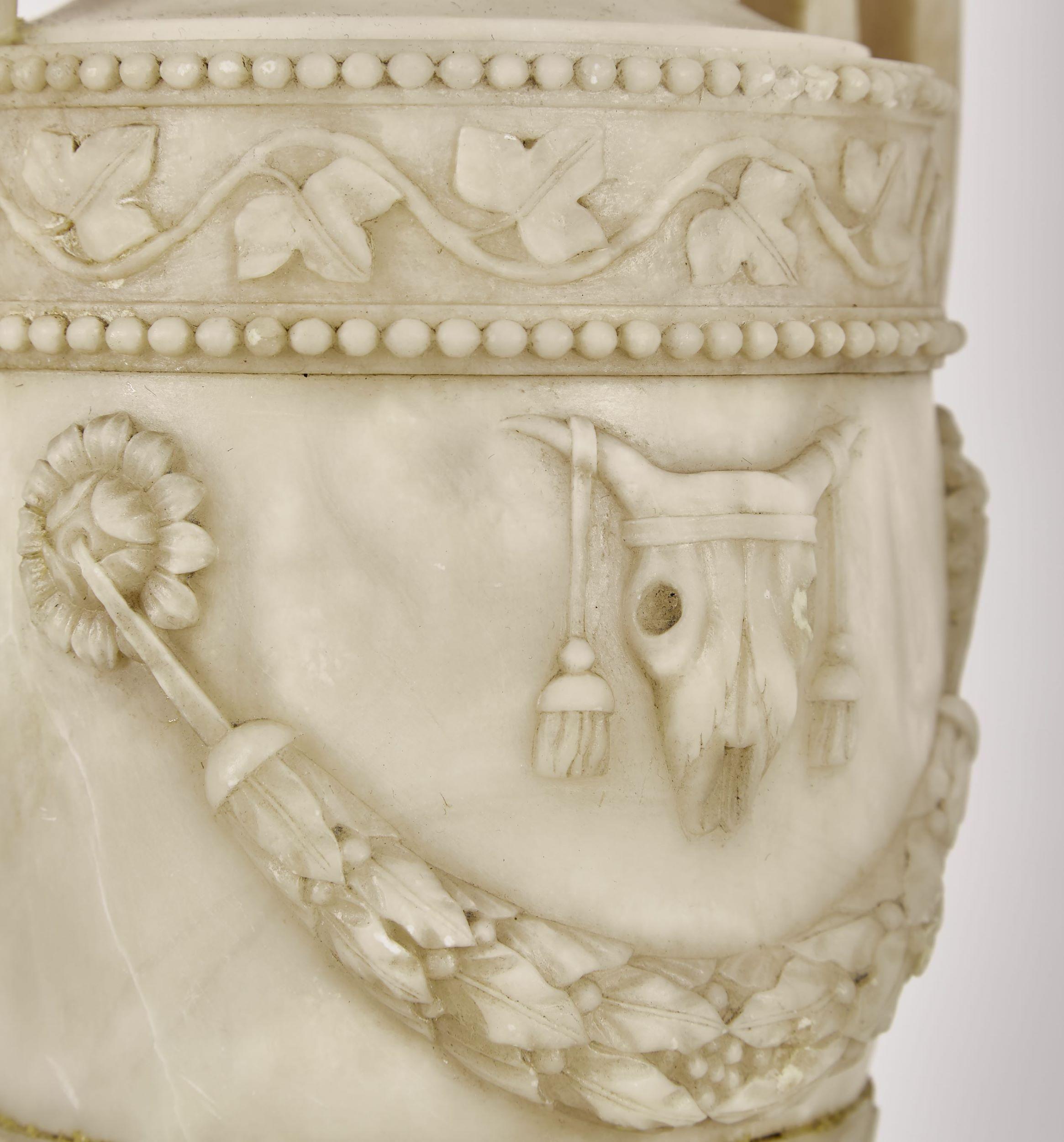English George III Alabaster Urn of Classical Form Made into a Lamp For Sale