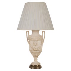 Urne en albâtre de forme classique transformée en lampe George III