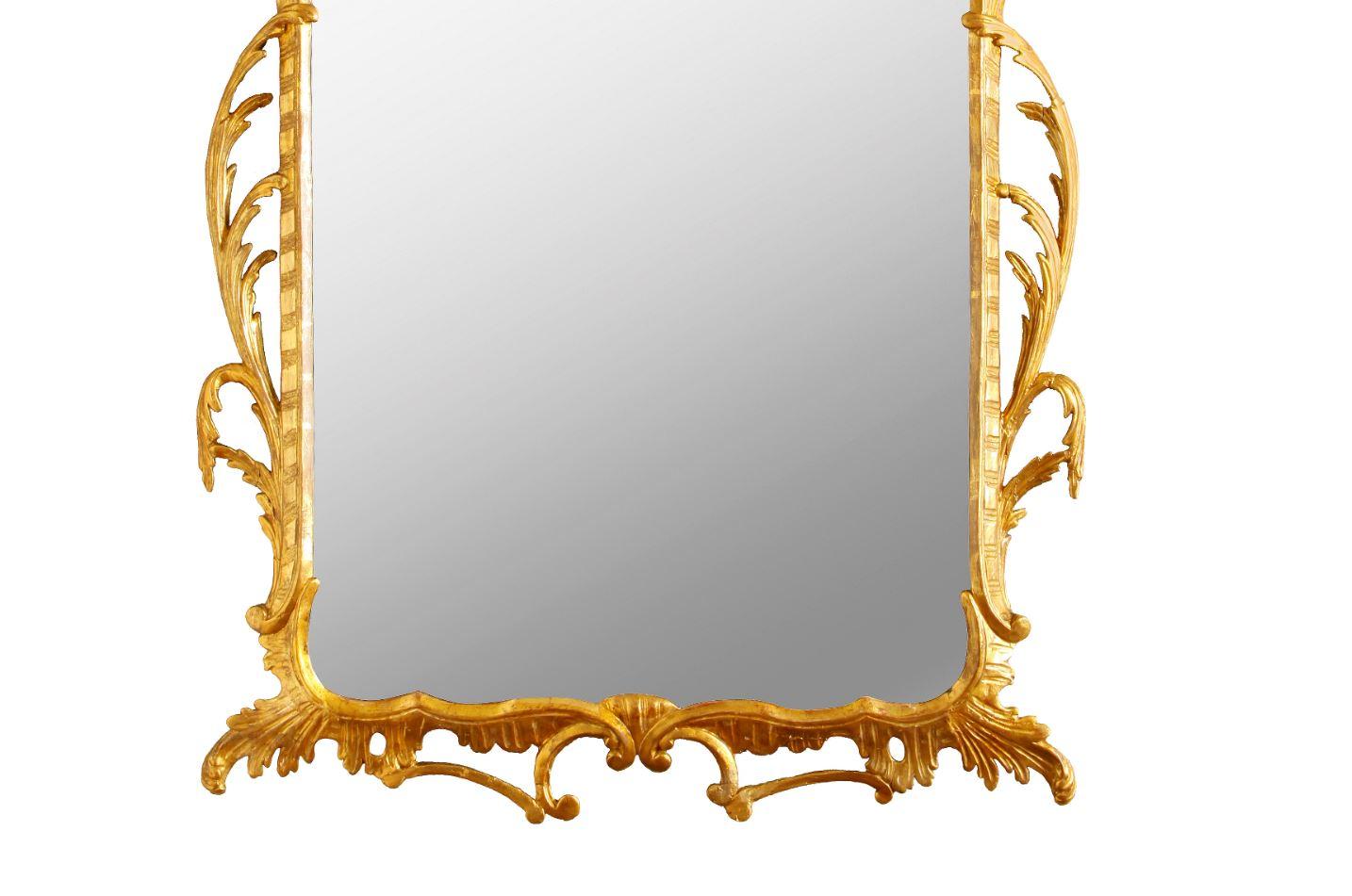 George III Antique Giltwood Mirror In Good Condition In Locust Valley, NY