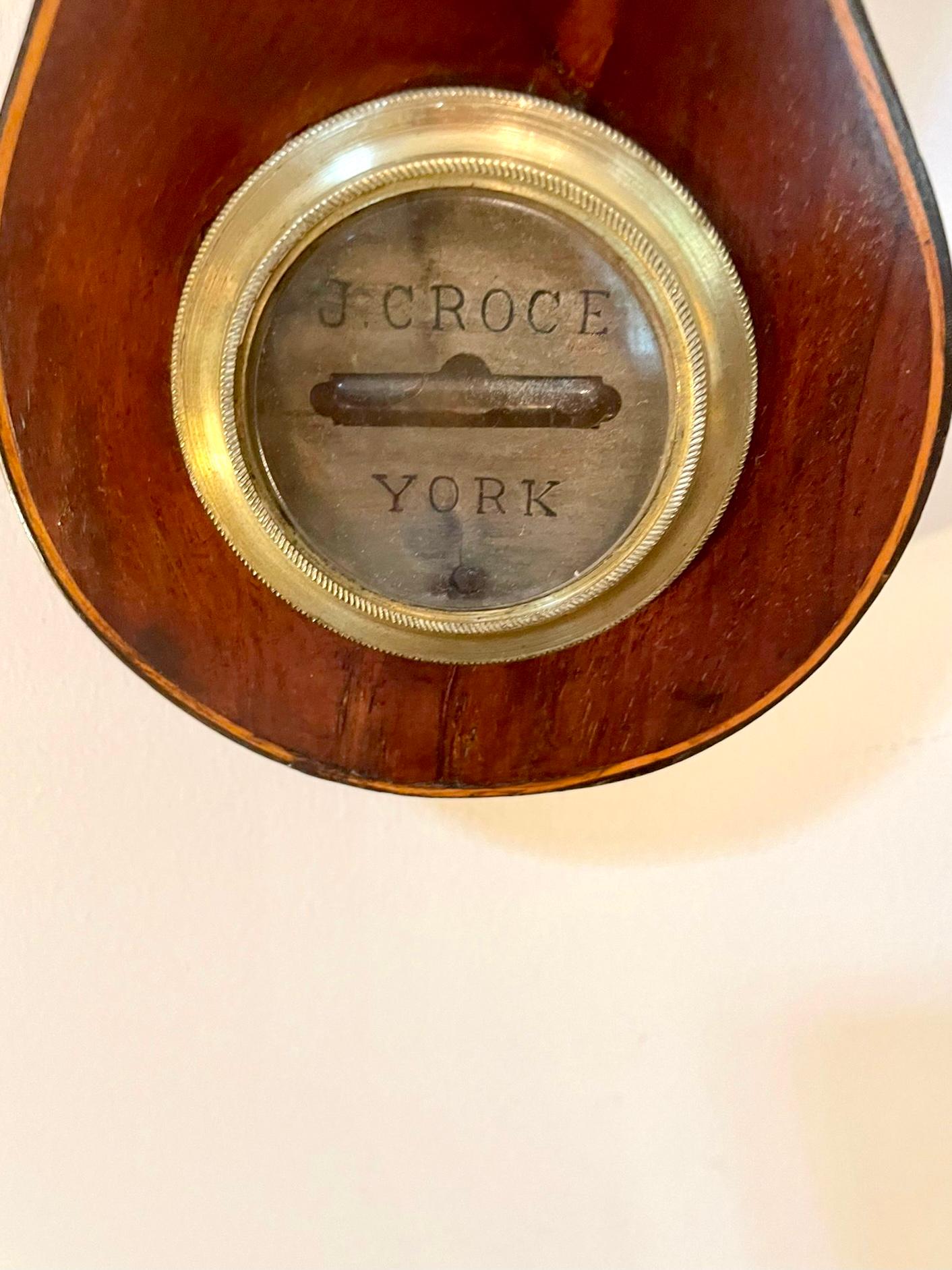 George III Antique Mahogany Banjo Barometer In Good Condition For Sale In Suffolk, GB