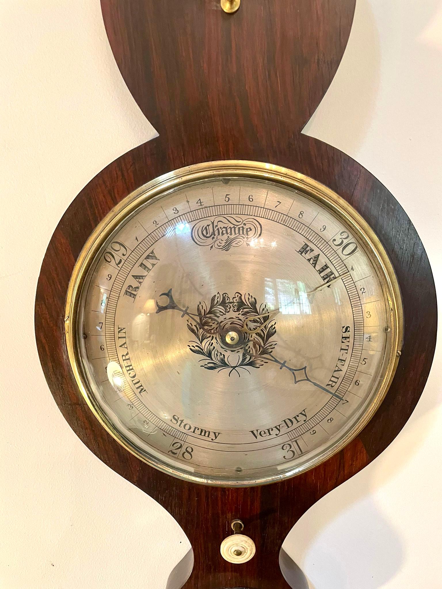 18th Century and Earlier George III Antique Mahogany Banjo Barometer For Sale