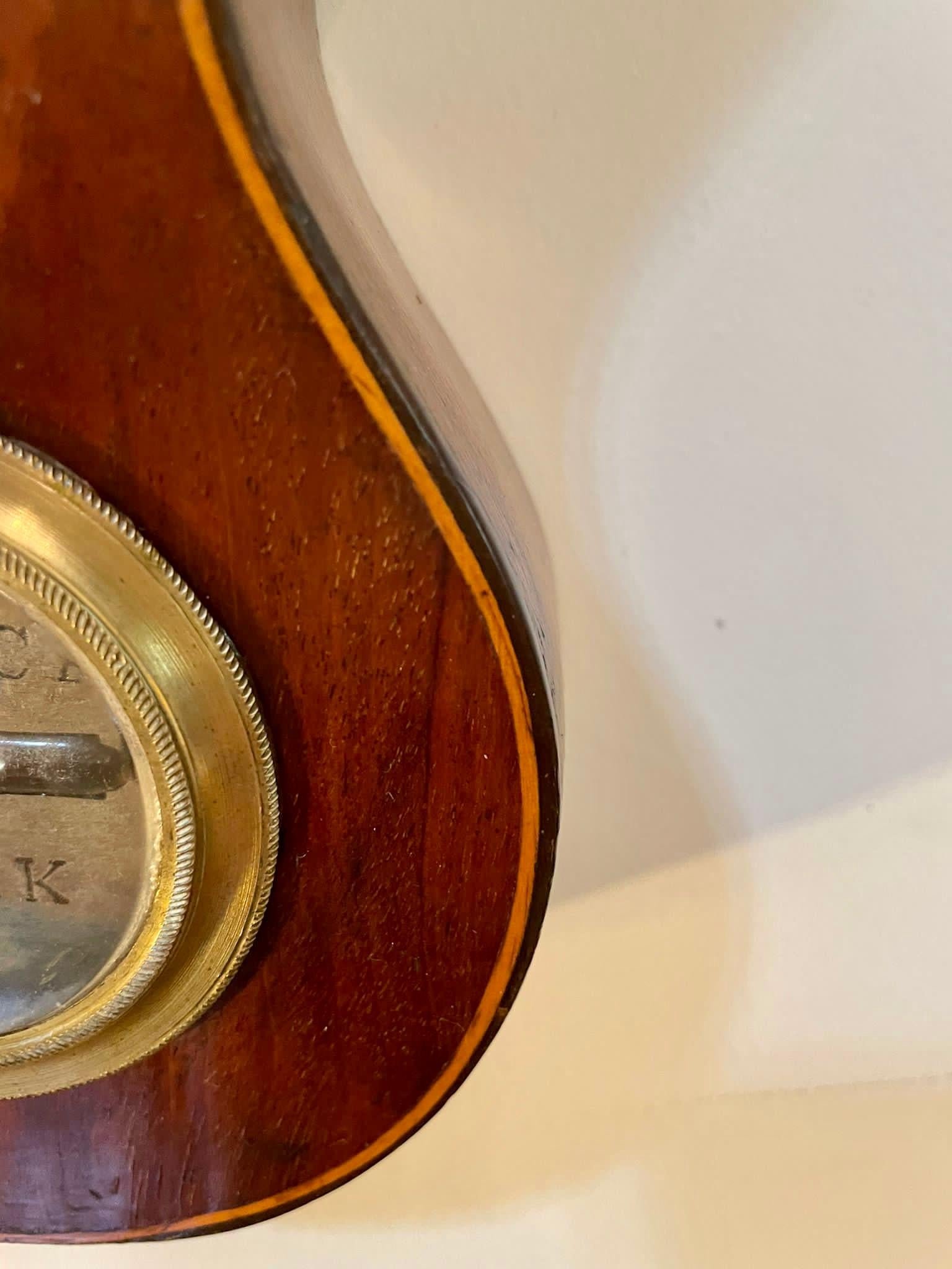 George III Antique Mahogany Banjo Barometer For Sale 1
