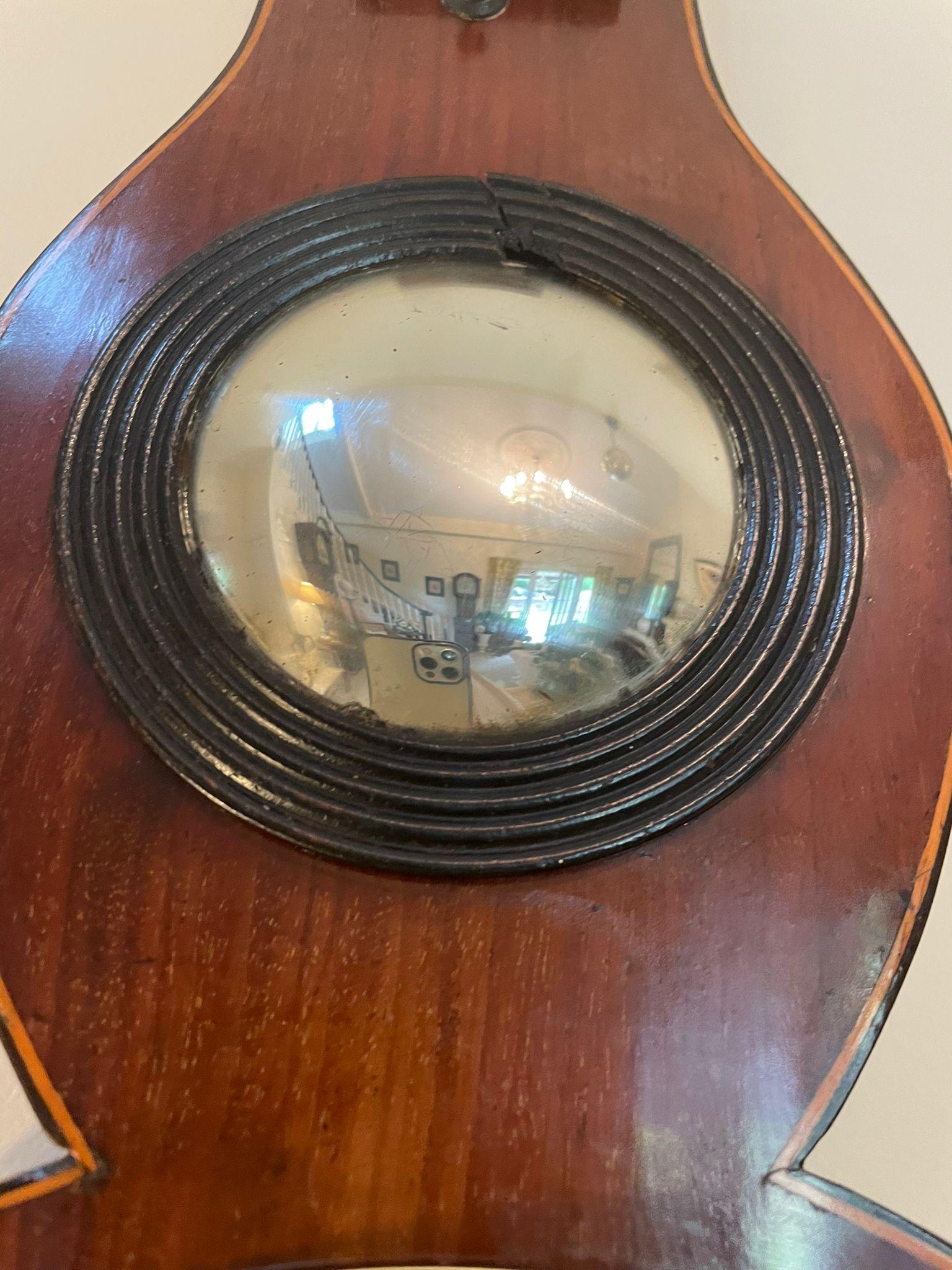 George III Antique Mahogany Banjo Barometer For Sale 2