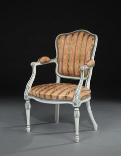 George III Hepplewhite Antique Painted Armchair