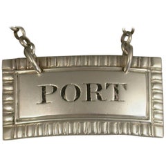 George III Antique Provincial Silver Wine Label 
Port
, Thomas Watson, Newcastle