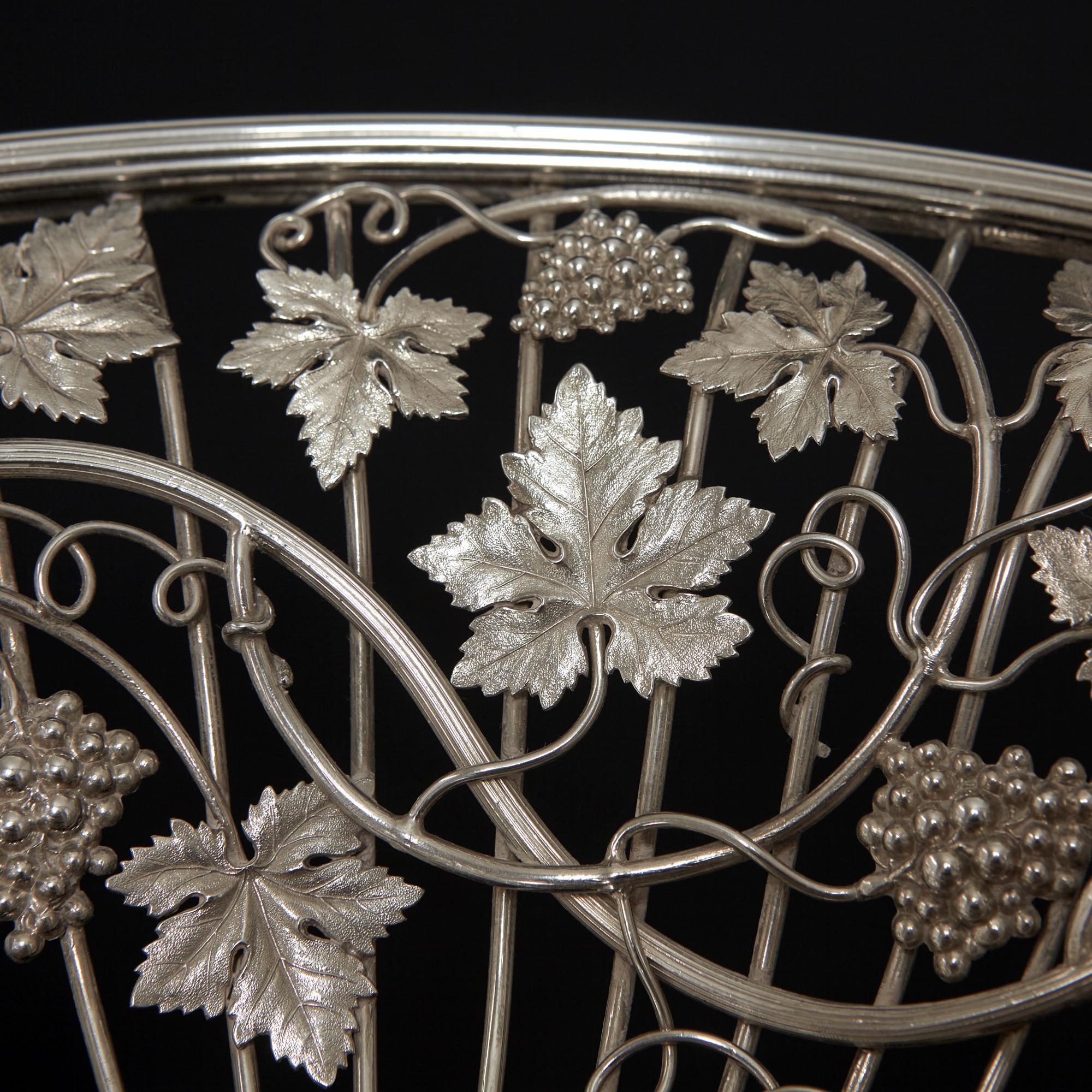 English George III Antique Silver Basket, 1802 For Sale