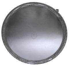 George III Antique Silver Salver of Circular Form