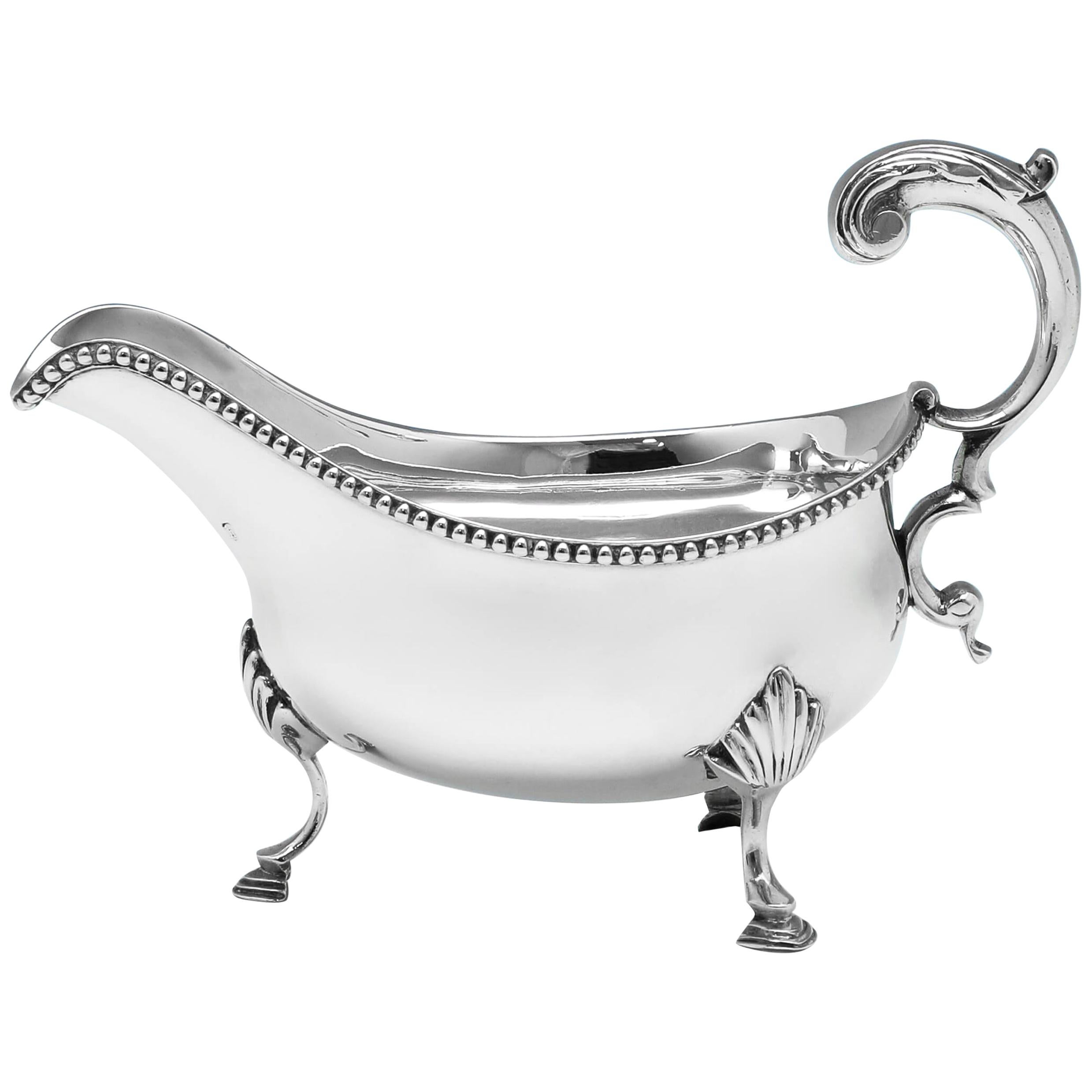 Saucière en argent sterling antique George III, Londres, 1783