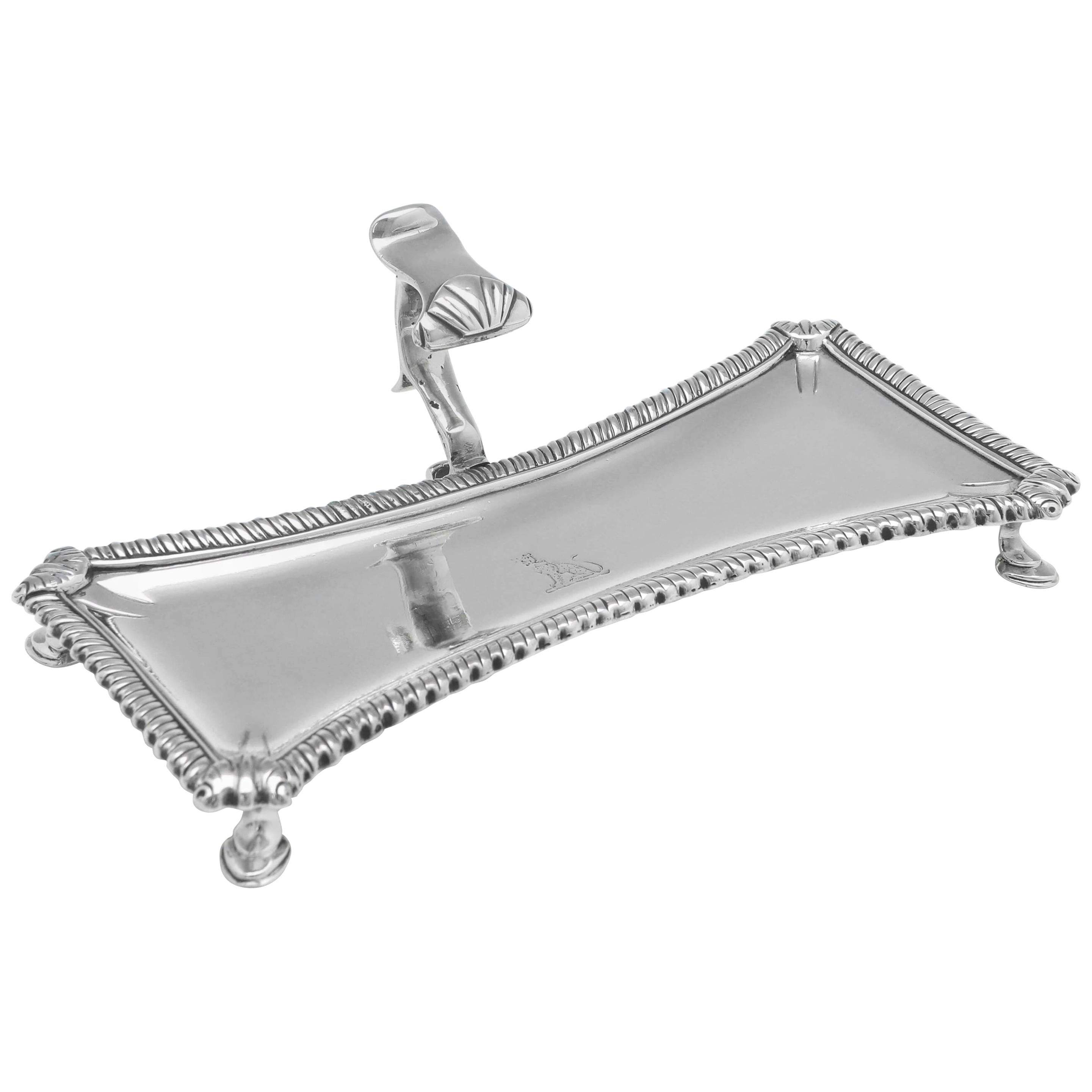 George III Antique Sterling Silver Snuffer Tray Hallmarked 1765 by William Cafe