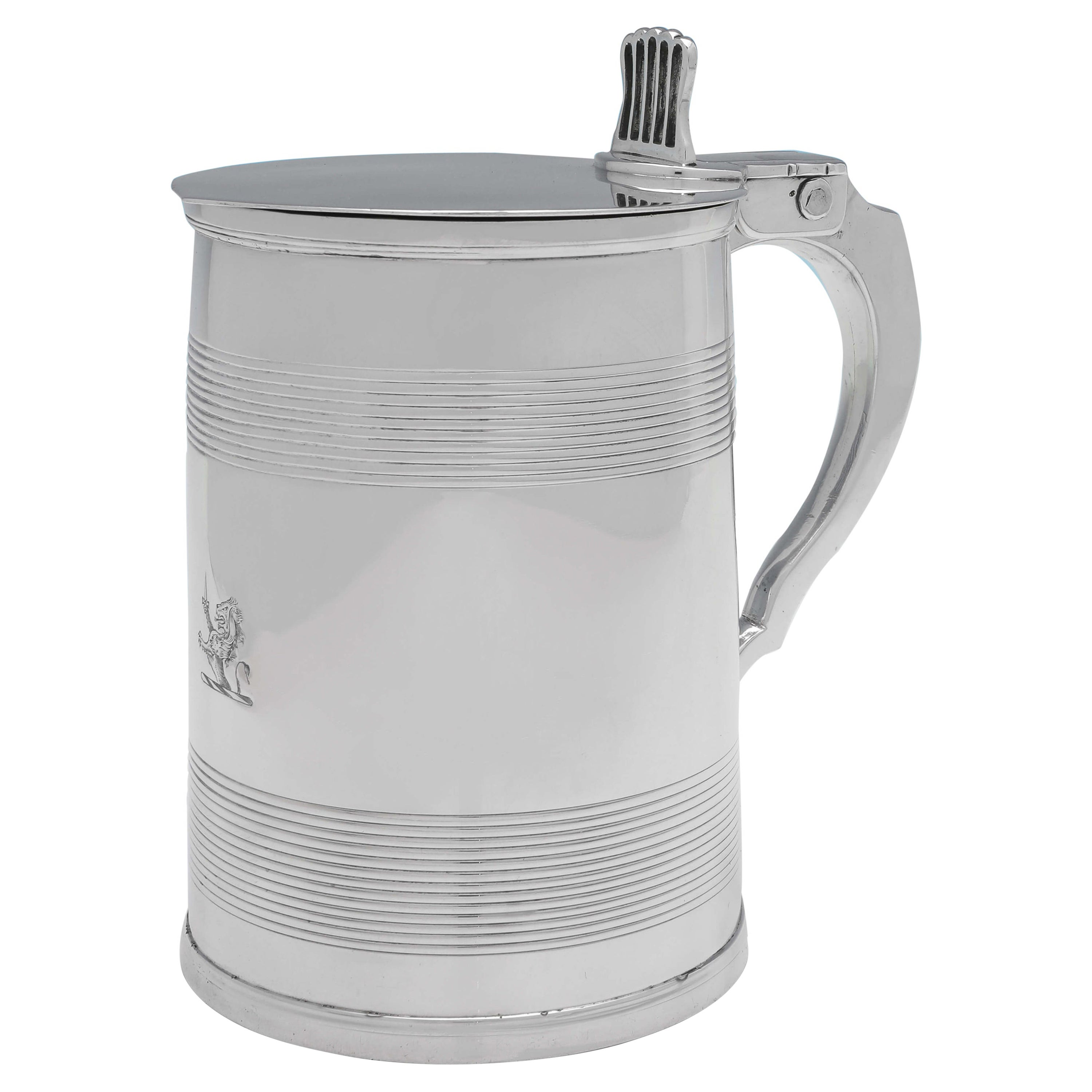 George III Antique Sterling Silver Tankard, 'Can Shape', Robert Garrard 1805