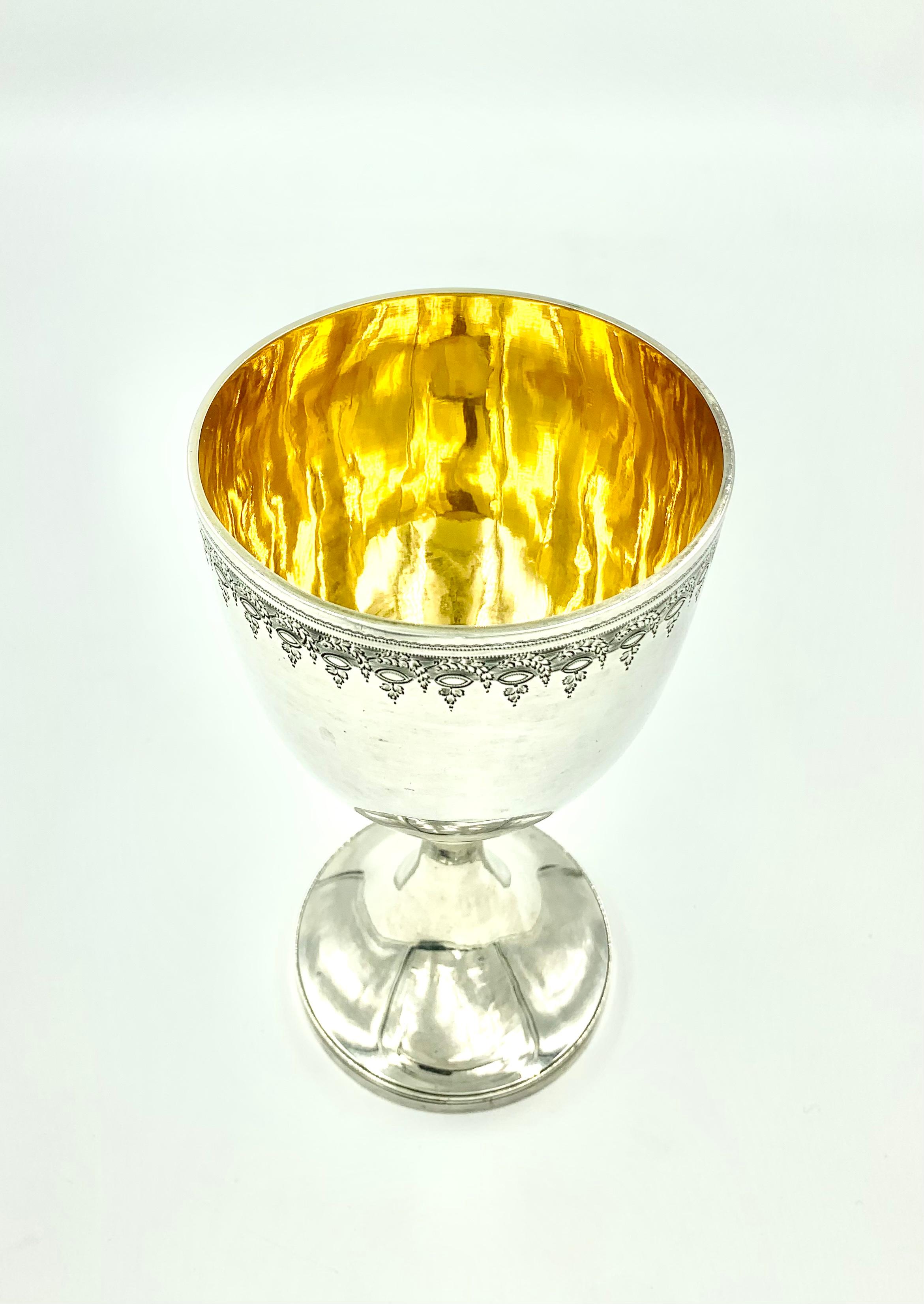 George III Armorial 18th Century English Sterling Silver Chalice John Emes, 1799 2