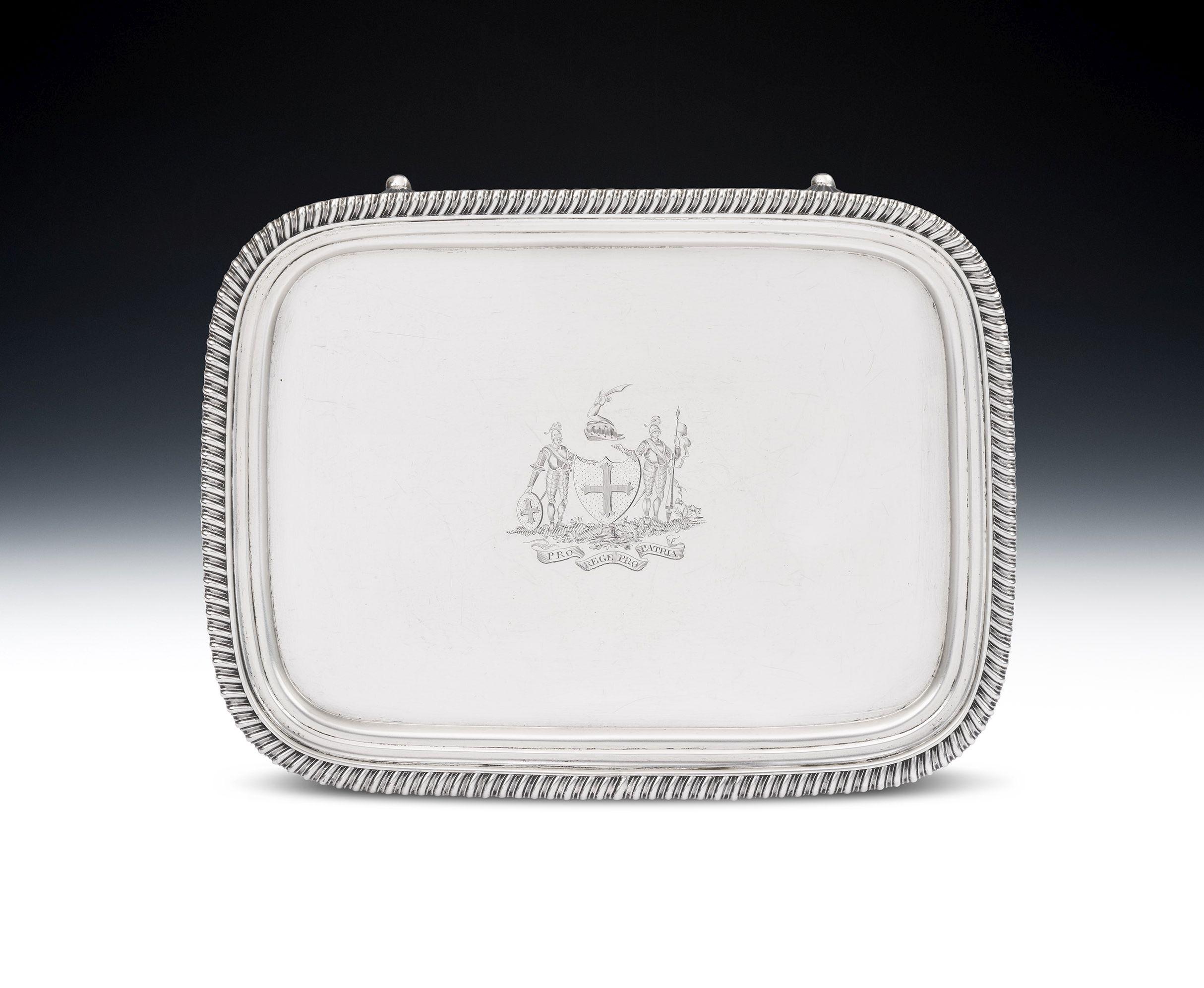 George III Armorial Salver Made in London by William Bennett in 1812 For Sale 1