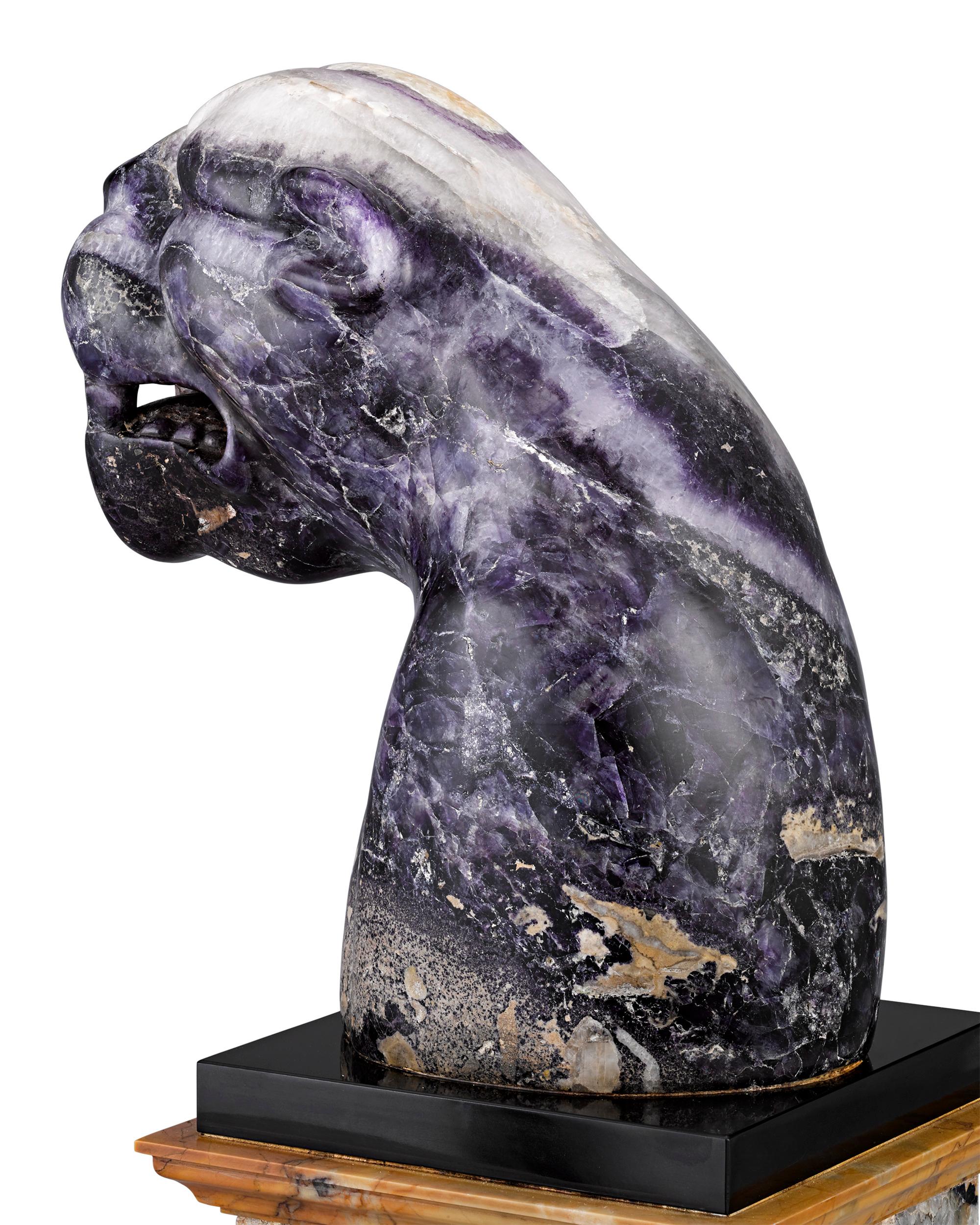 Carved George III Blue John Panther For Sale