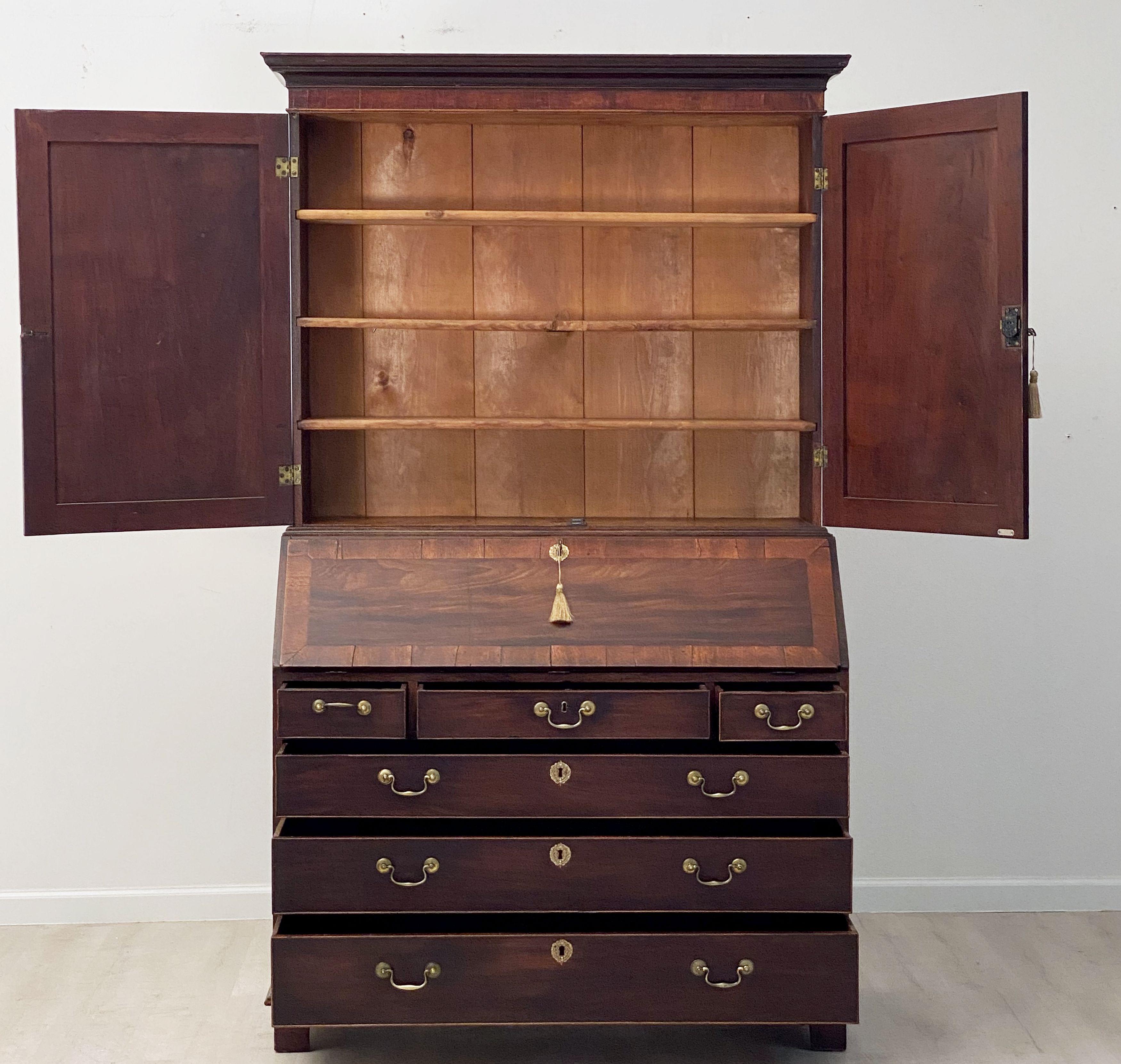 18th Century George III Bookcase or Secretary Bureau of Mahogany from England