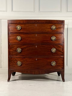George III Bow Fronted Caddy Top Trafalgar Chest of Drawers