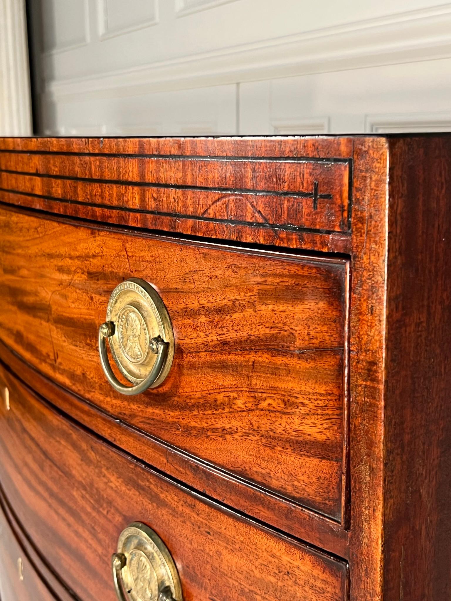 George III Bow Fronted Caddy Top Trafalgar Chest of Drawers 1
