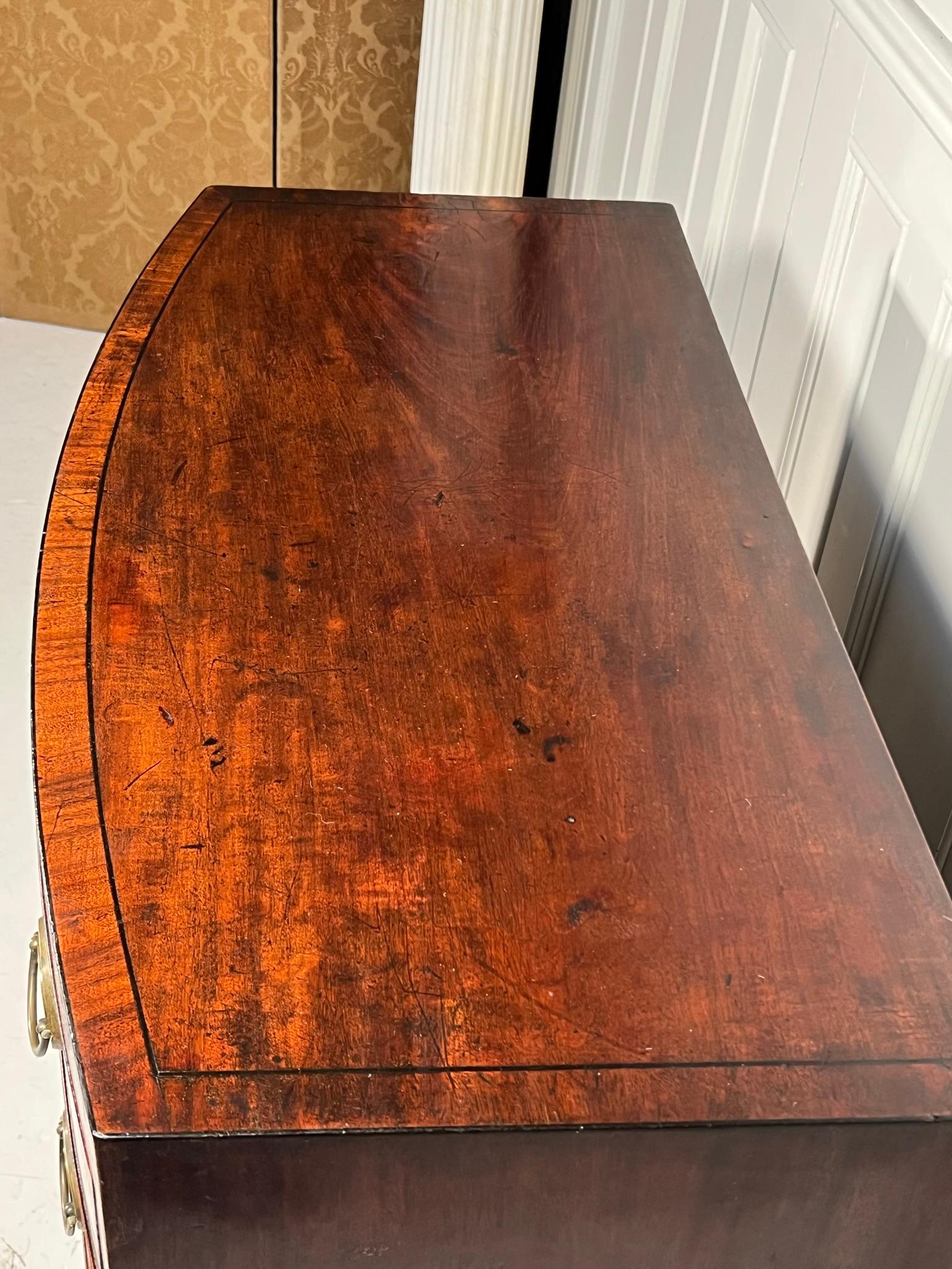 George III Bow Fronted Caddy Top Trafalgar Chest of Drawers 2