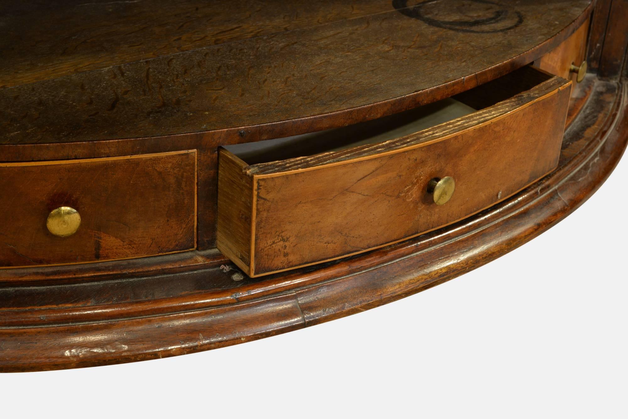 18th Century and Earlier George III Bow Fronted Corner Cupboard For Sale