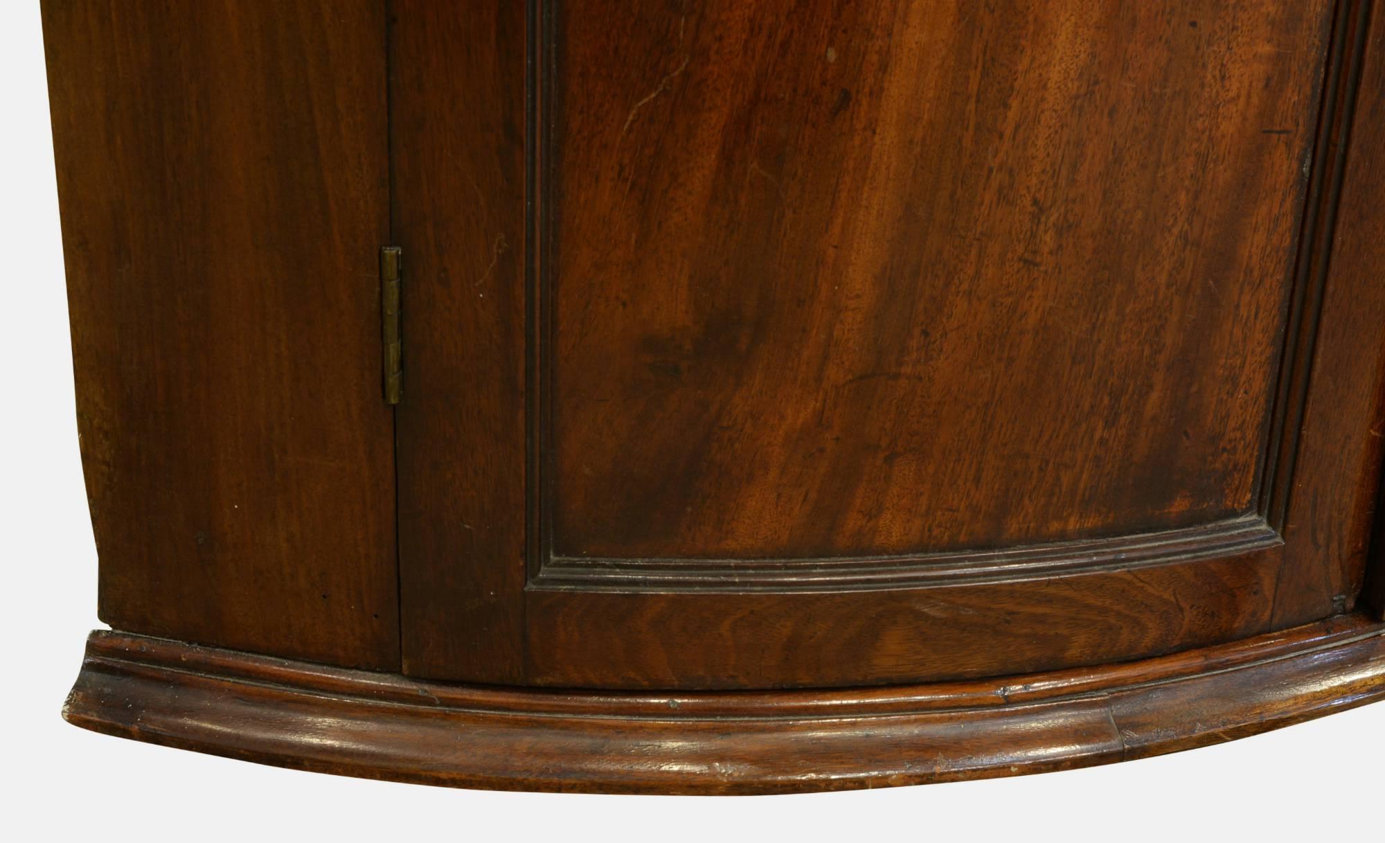 George III Bow Fronted Corner Cupboard For Sale 1