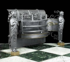 George III Brass and Cast and Wrought Iron Fire Grate