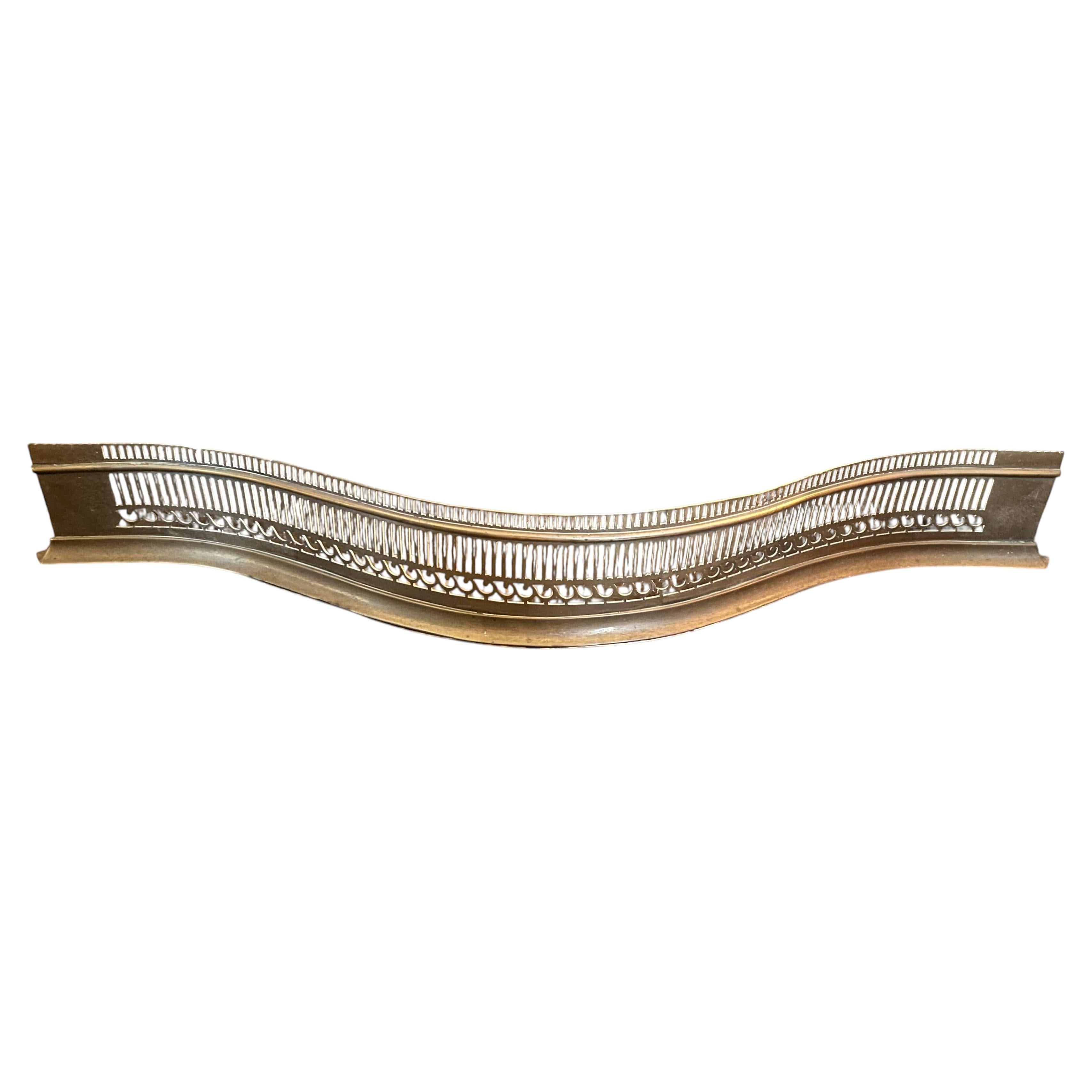 George III Brass Fireplace Hearth Fender for the Mantel Circa 1800 For Sale