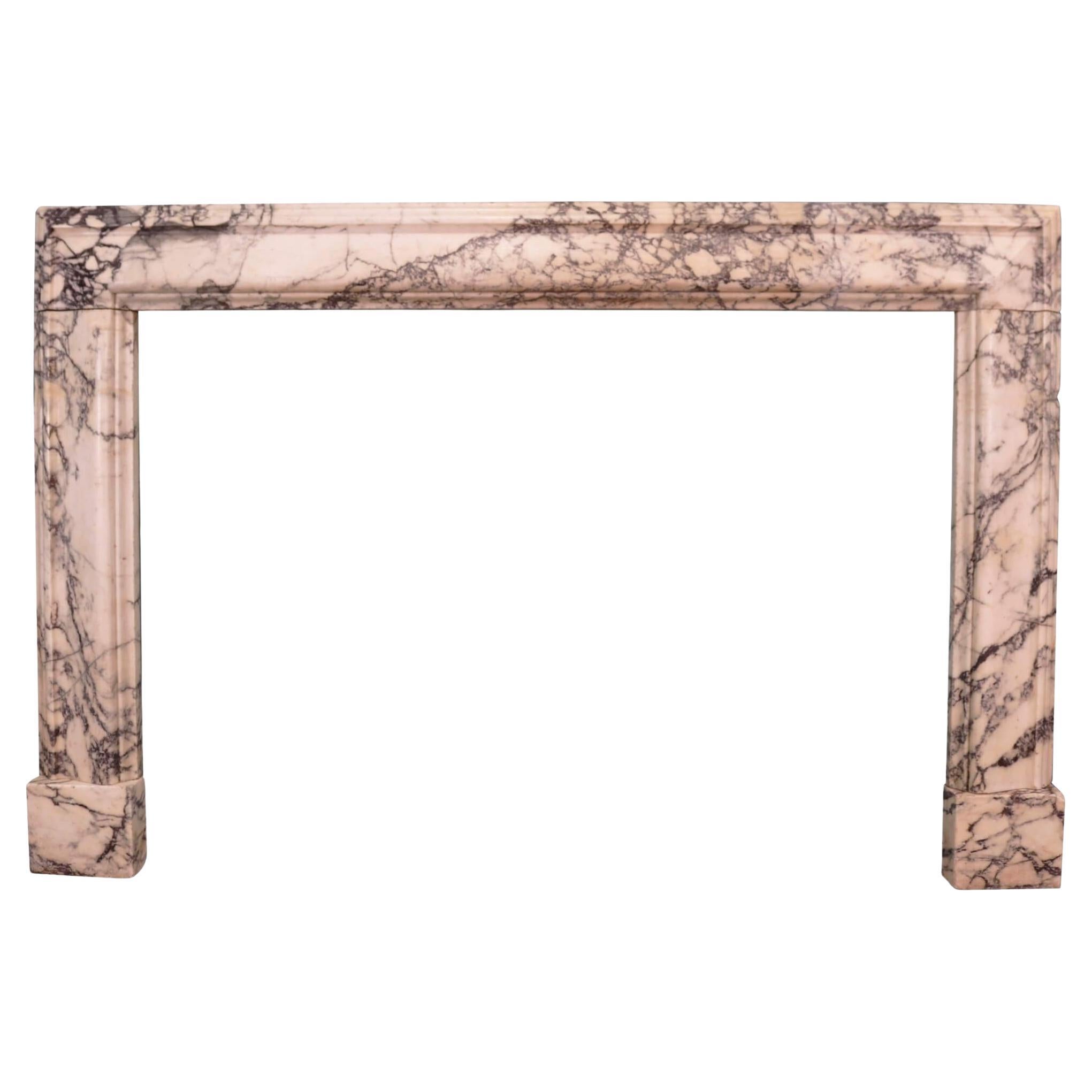 George III Breche Violette Marble Fire Mantel in Bolection Style For Sale