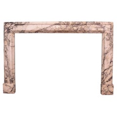 George III Breche Violette Marble Fire Mantel in Bolection Style