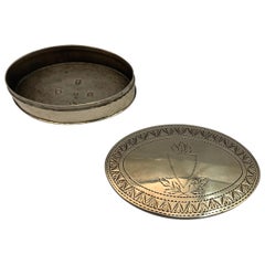 George III Bright Cut Silver Oval Patch Box