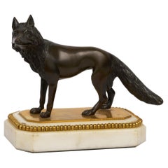 George III Bronze Fox Sculpture Antique Paperweight by Thomas Weeks, London 