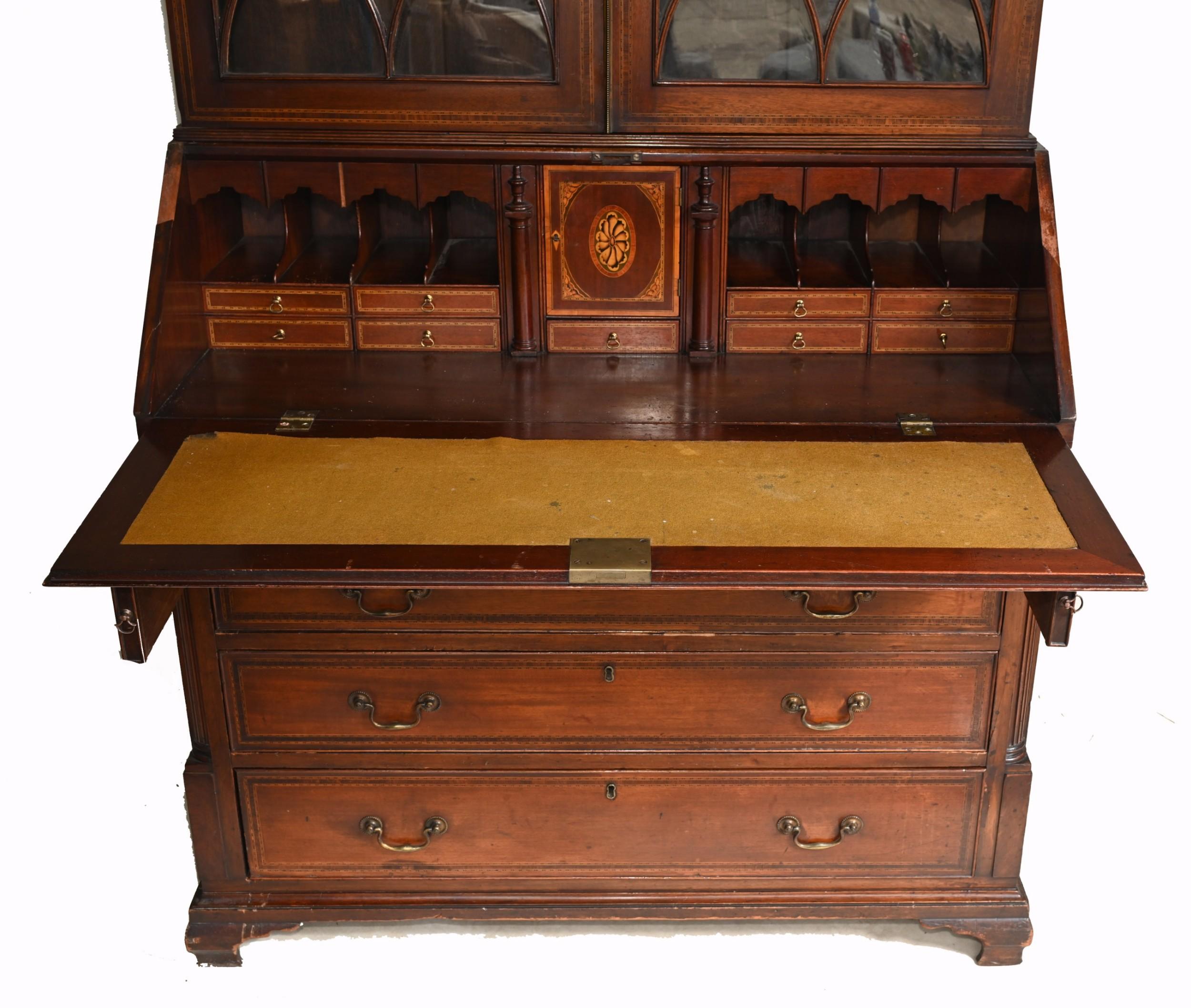 Mahogany George III Bureau Bookcase Antique 1790