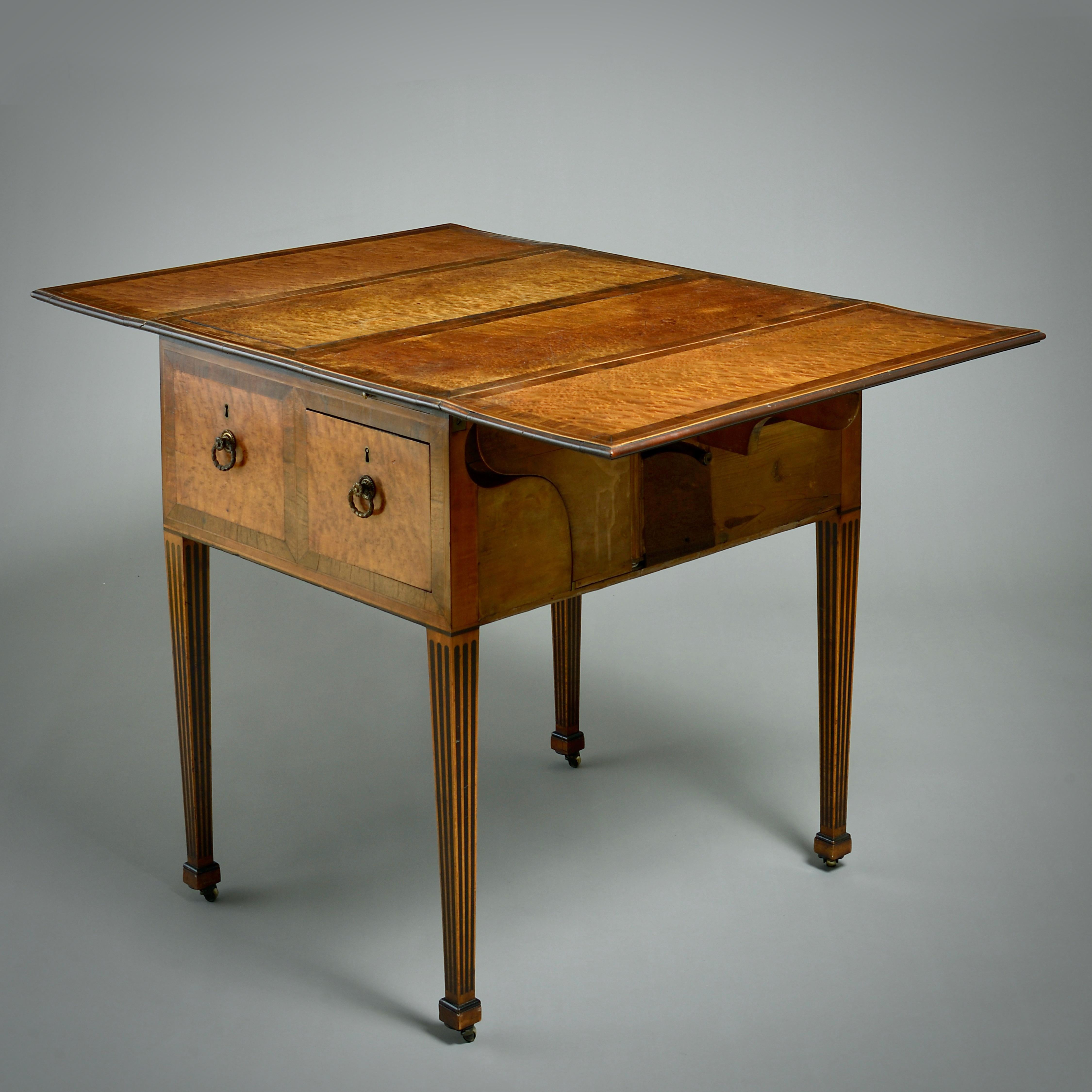 George III Burr-Maple Harlequin Pembroke Table by Mayhew & Ince In Good Condition For Sale In London, GB