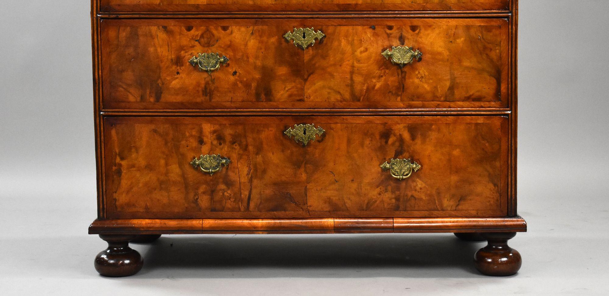 George III Burr Walnut Chest of Drawers For Sale 3