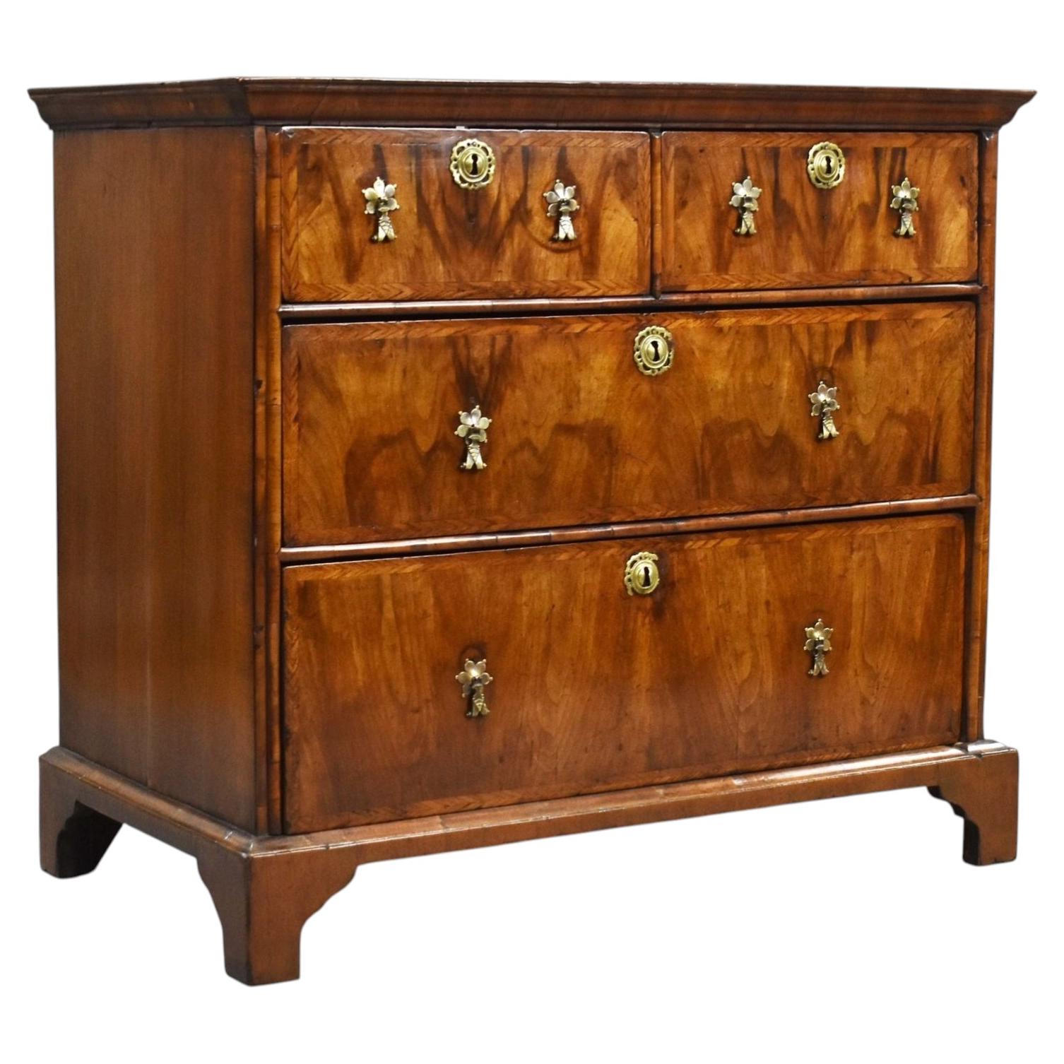 George III Burr Walnut Chest of Drawers