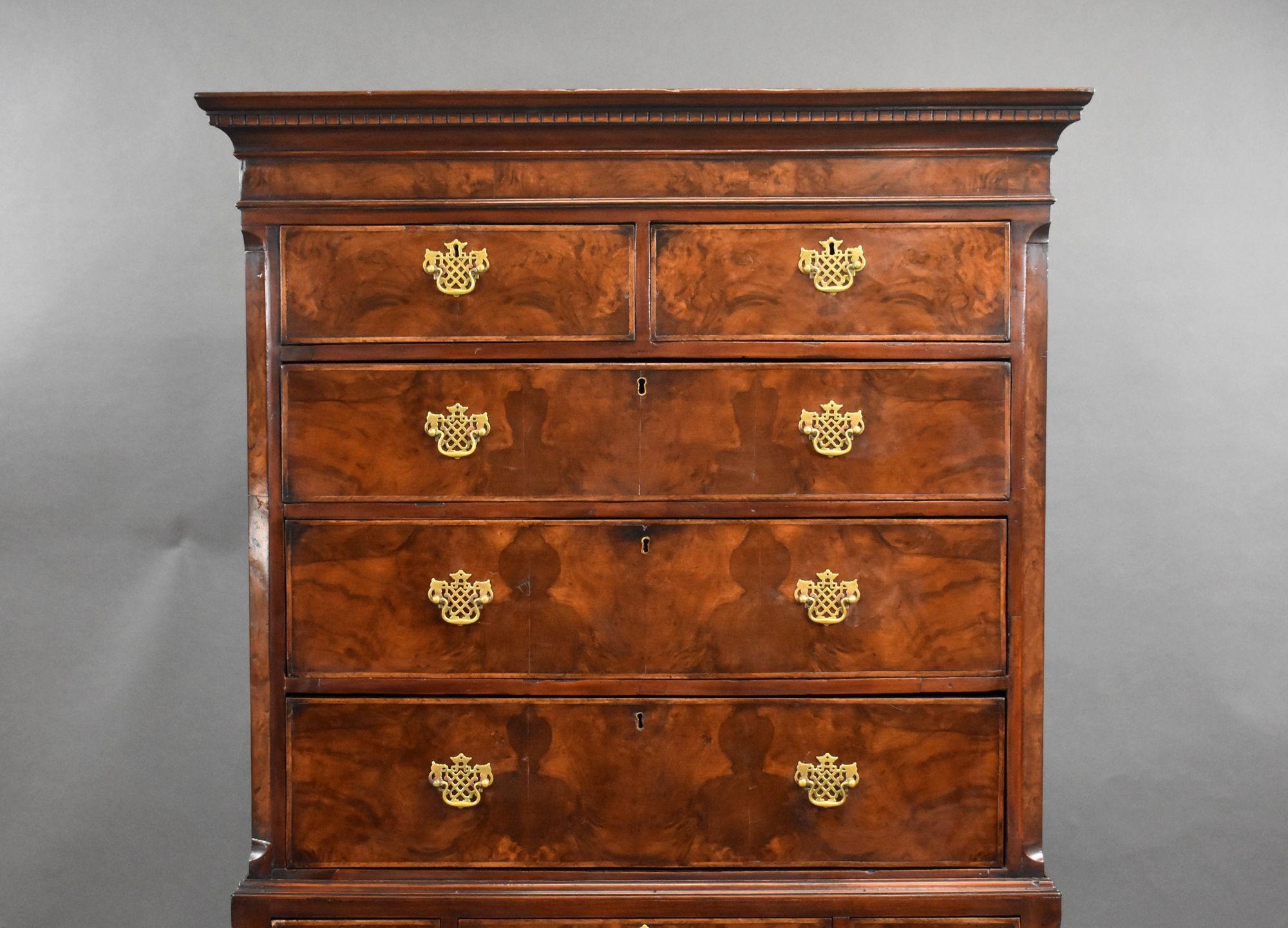 George III Burr Walnut Chest on Stand 1