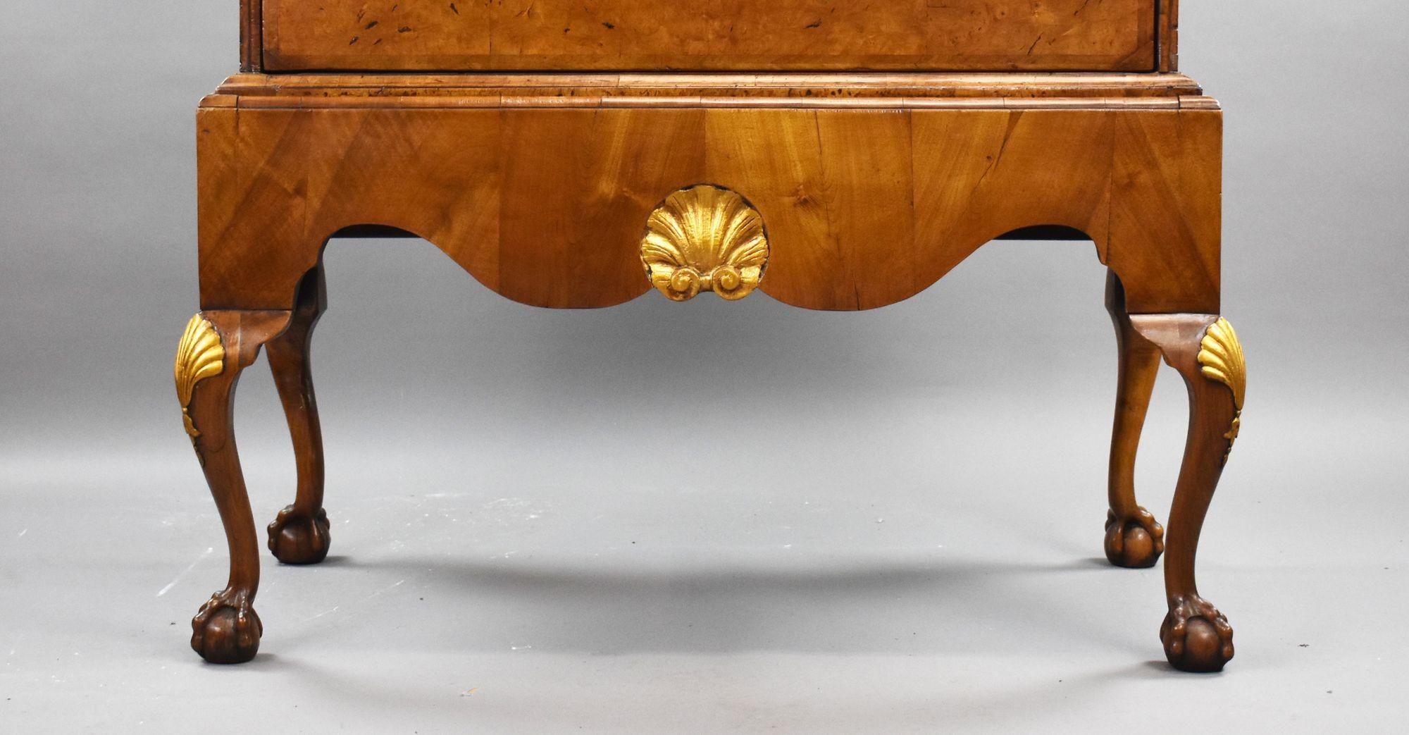 George III Burr Walnut Chest on Stand For Sale 2