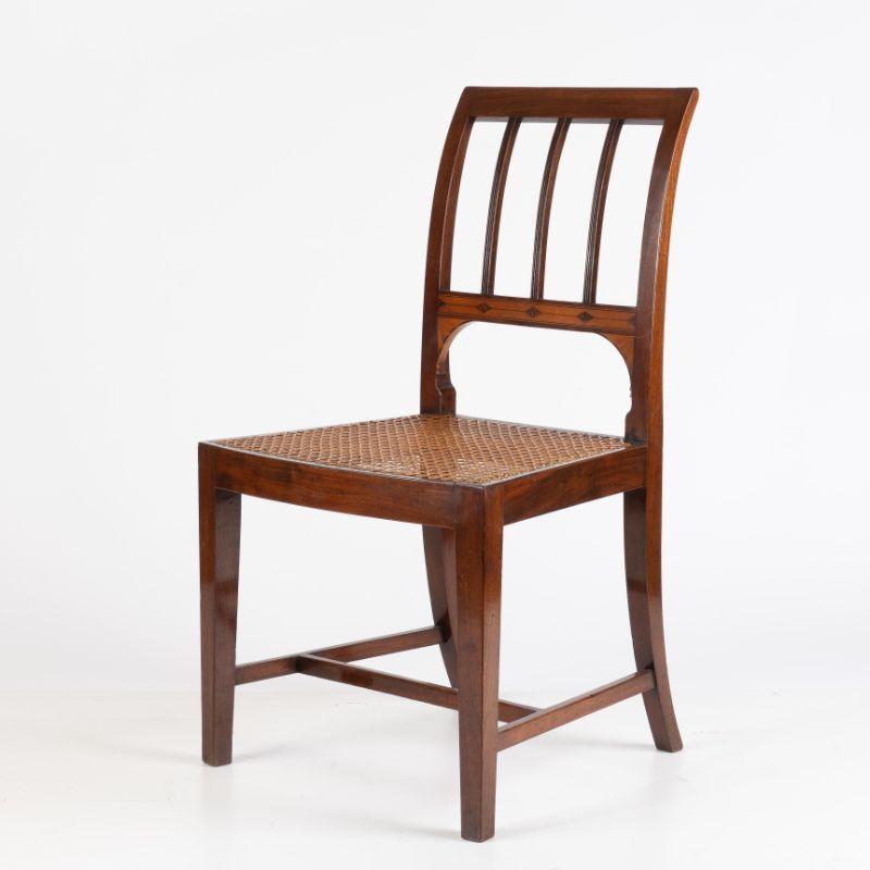 Set of 4 George III Cane Seat Mahogany Side Chairs, 1785 3