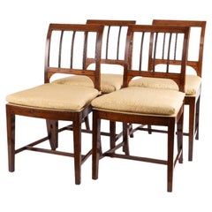George III Cane Seat Mahogany Side Chairs, Set of 4
