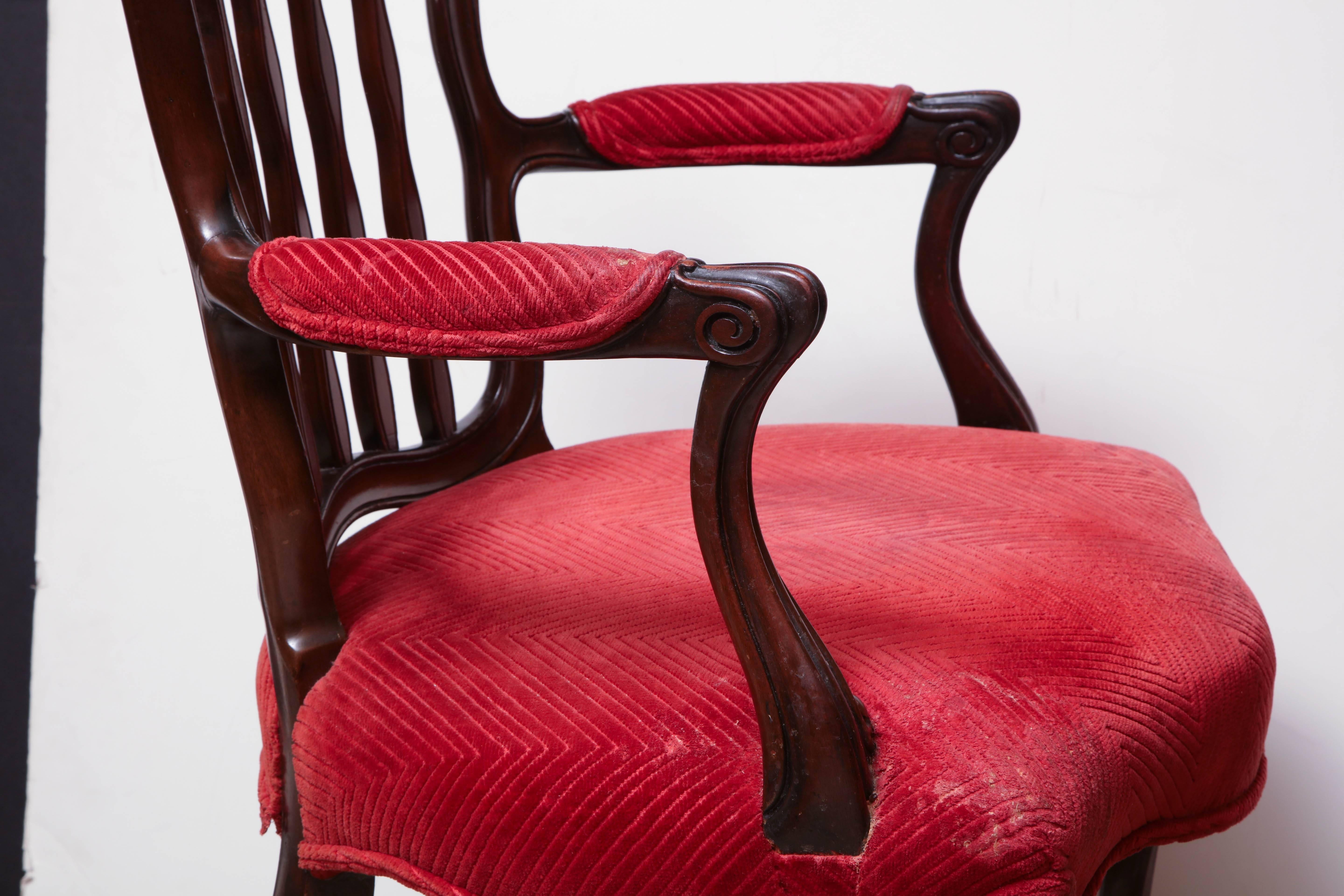 George III Carved Desk Chair 2