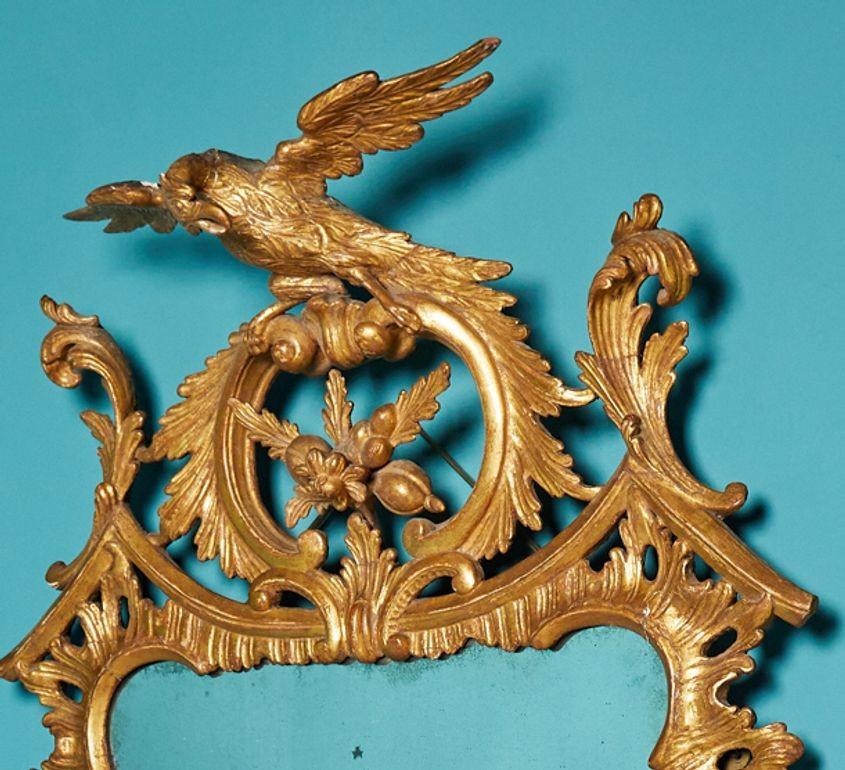 George III Carved Giltwood Mirror In Good Condition For Sale In Wormelow, Herefordshire