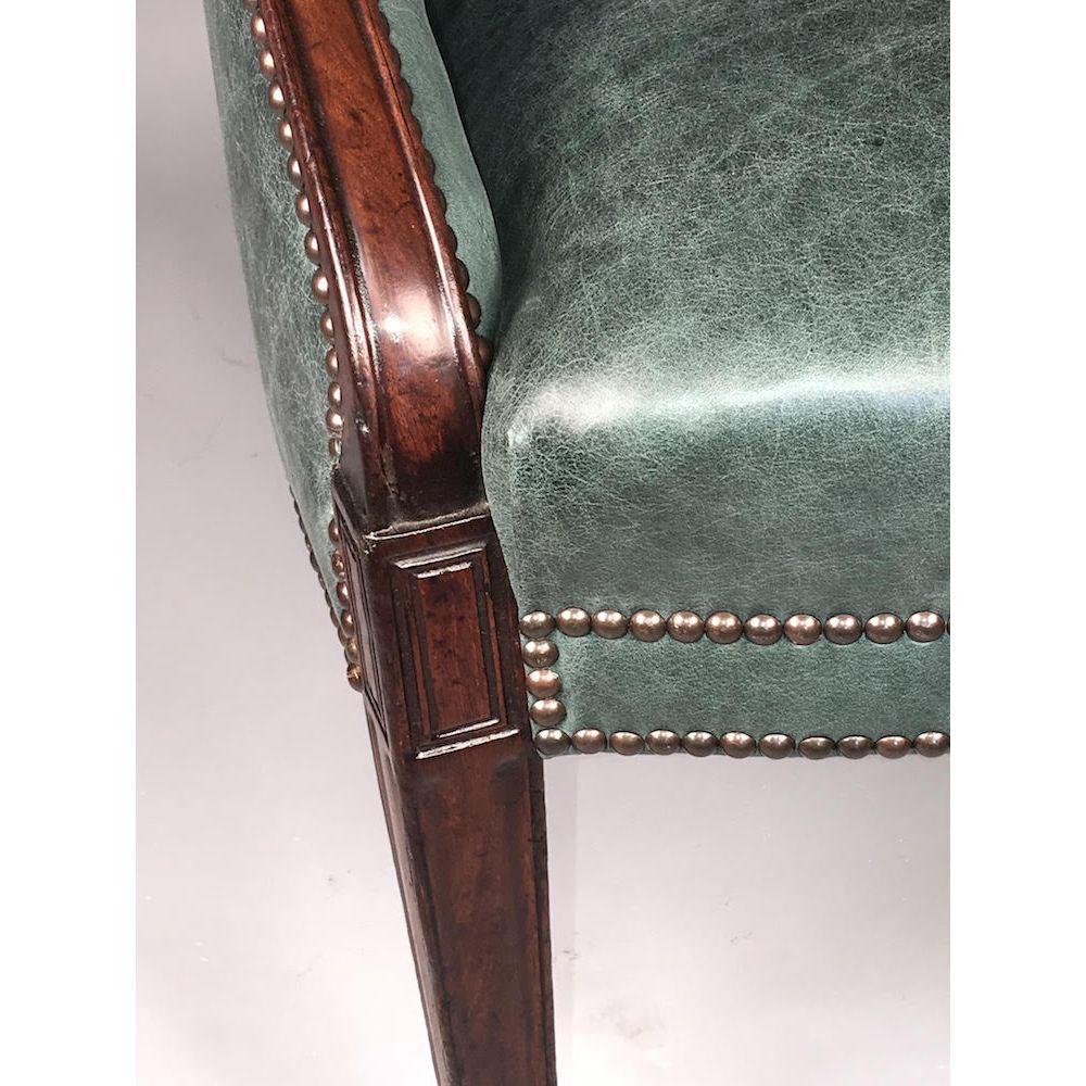 III Carved Mahogany Library Tub Chair For Sale at 1stDibs