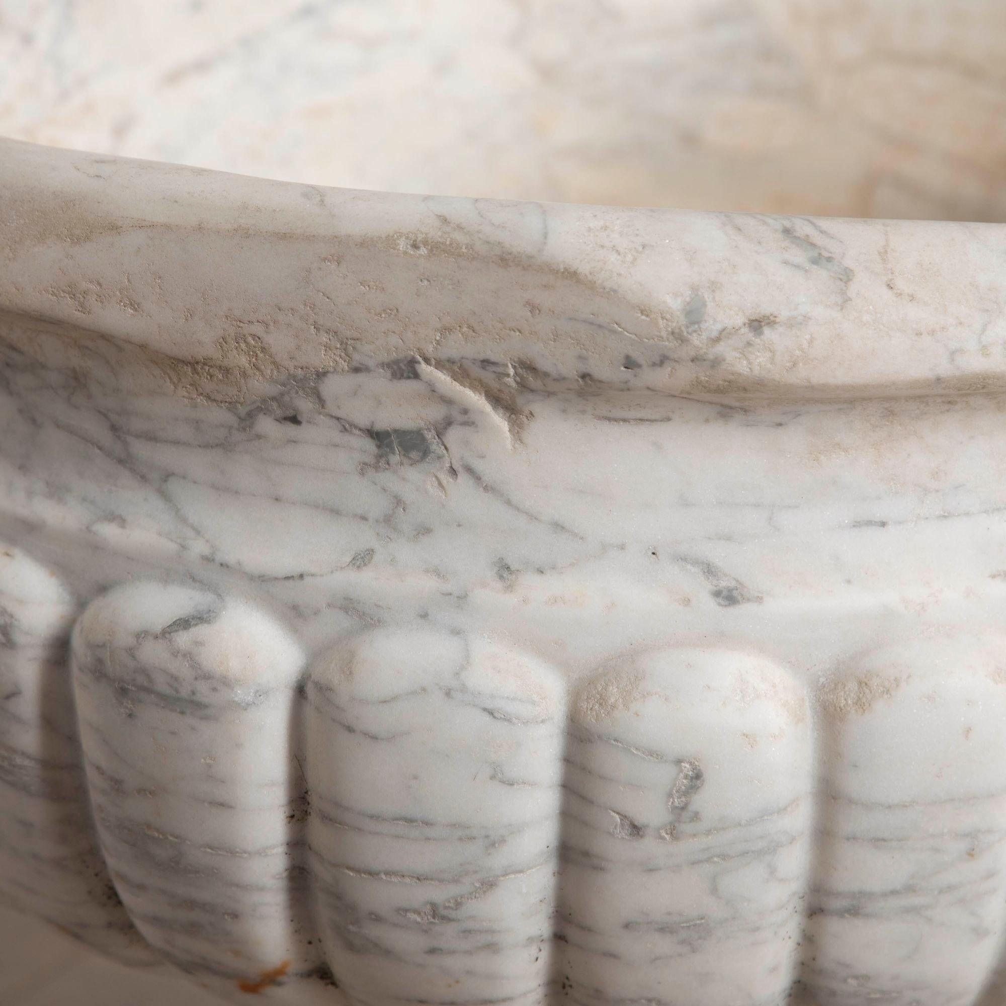 British George III Carved Marble Cistern For Sale