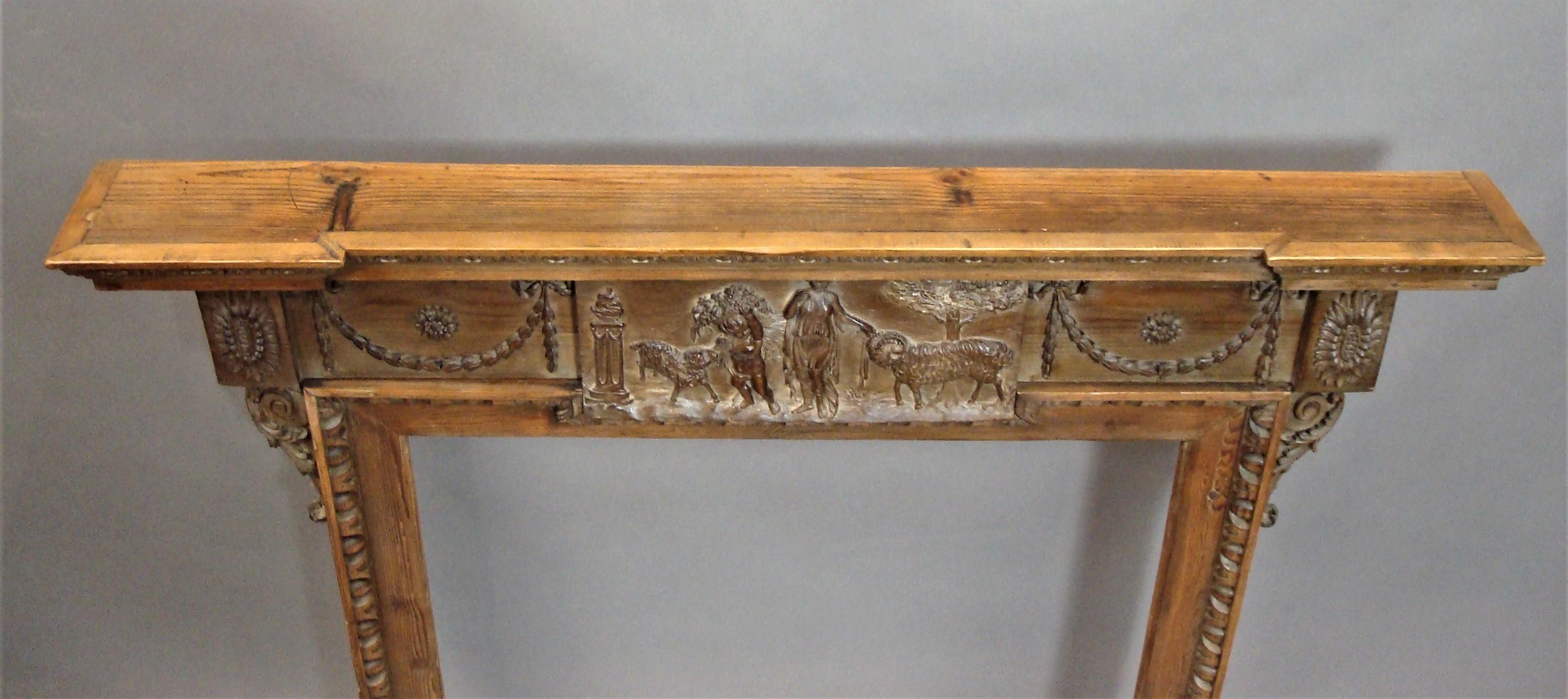 George III Carved Pine Chimney Piece / Fire Surround 5