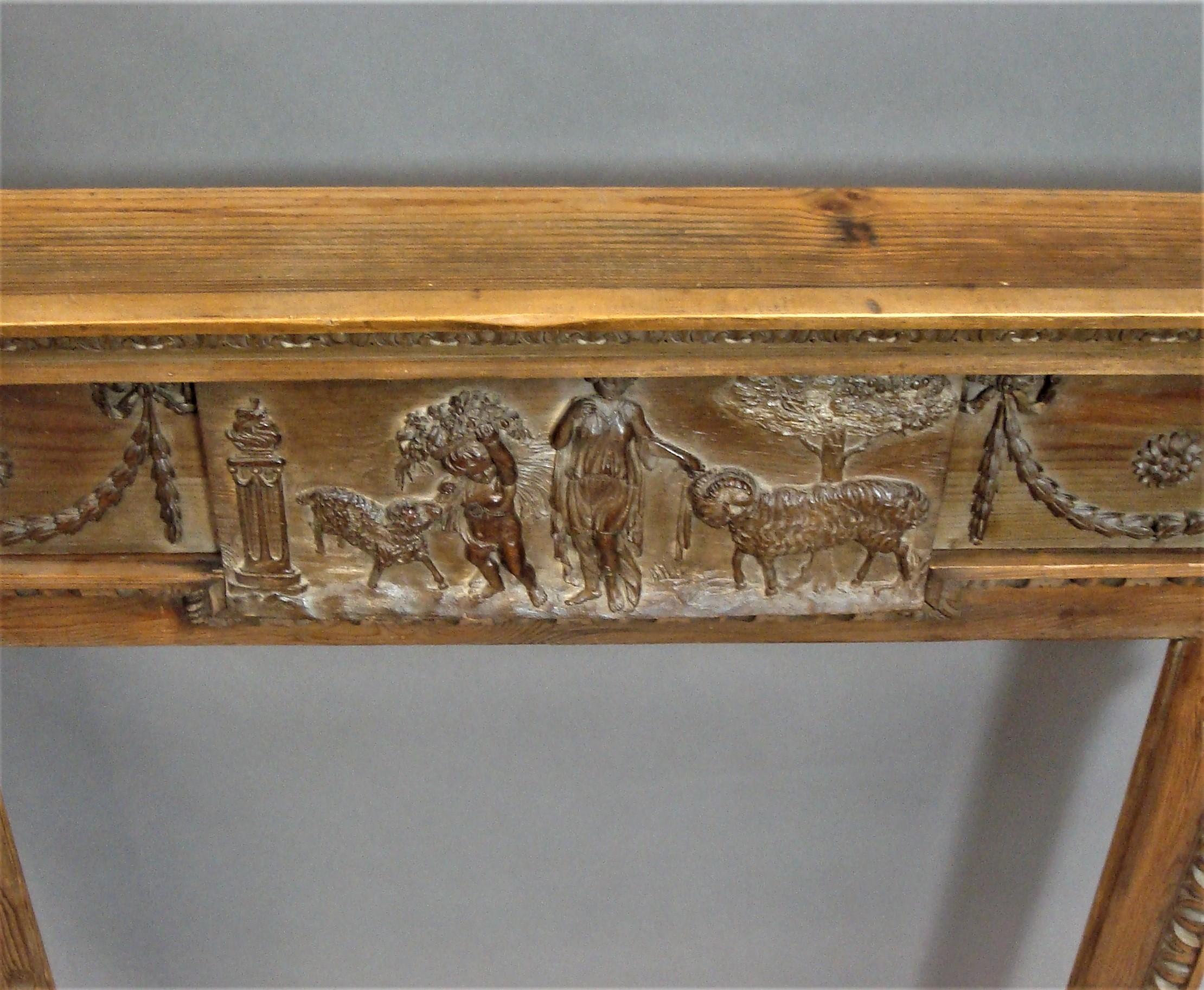 George III Carved Pine Chimney Piece / Fire Surround 6