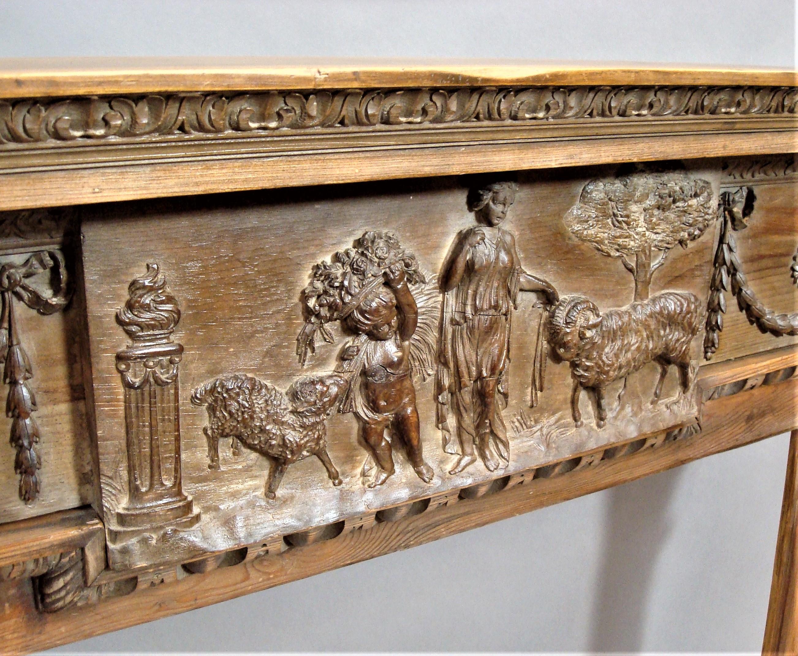 George III Carved Pine Chimney Piece / Fire Surround 4